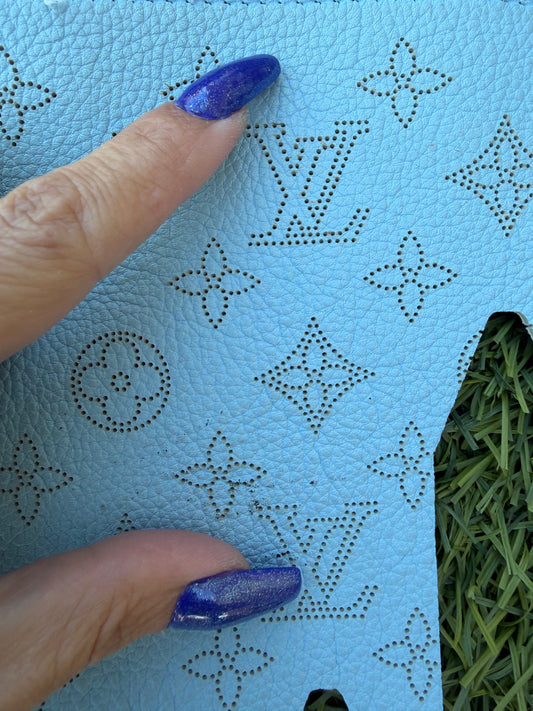 Blemished- ANY SIZE- Cut 2-Rare- Authentic Upcycled LV Ice Blue Mahina