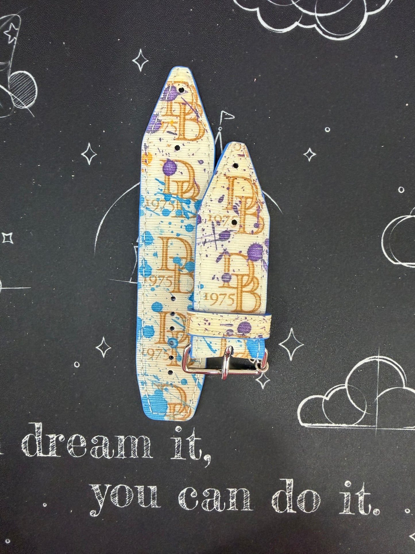 OTD-Gamma-Blue-Authentic Upcycled Vintage Doonie & Bourke 1975 Paint Splatter