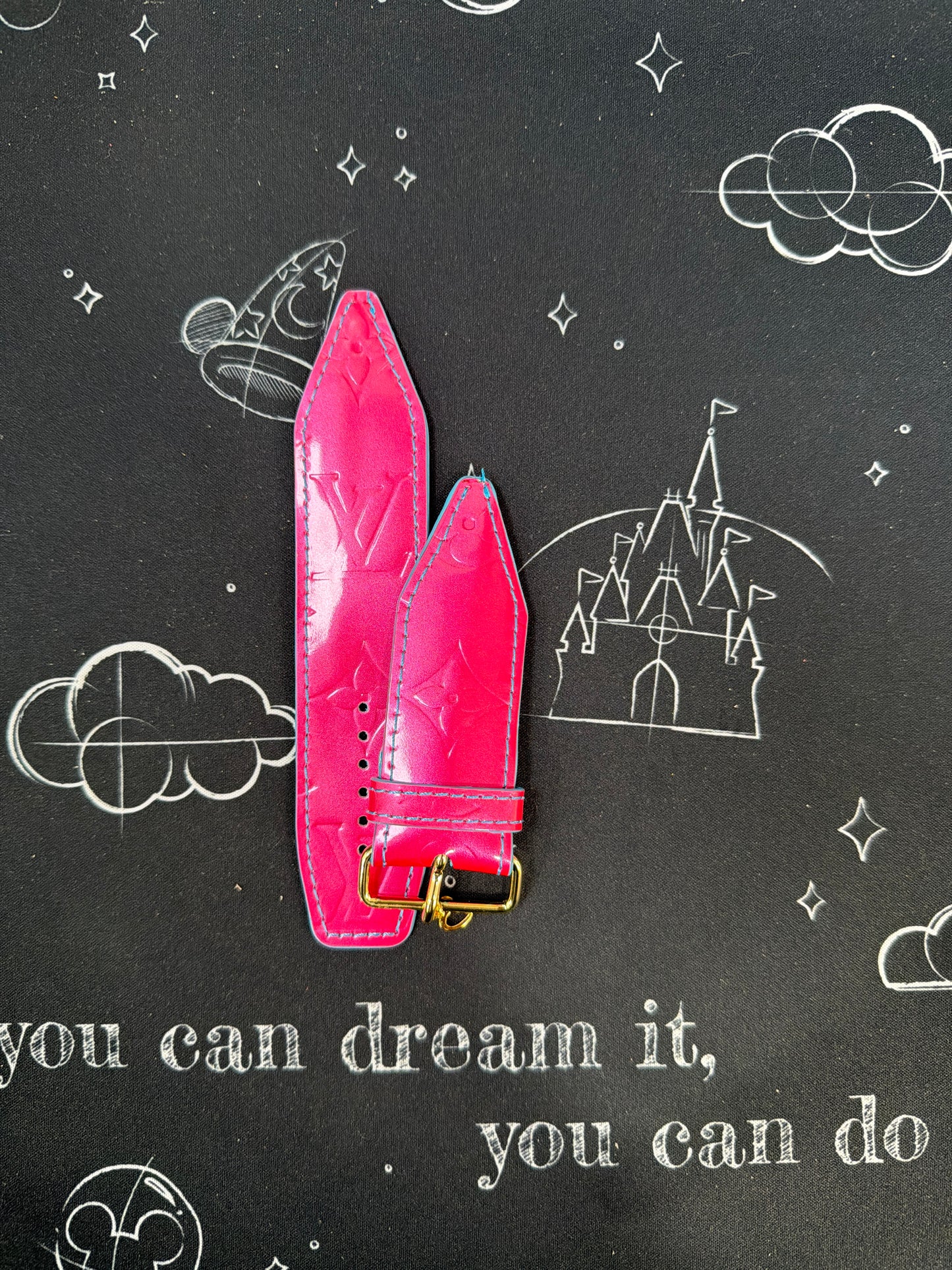 OTD Gamma-Upcycled Fuchsia LV Vernis with Turqouise