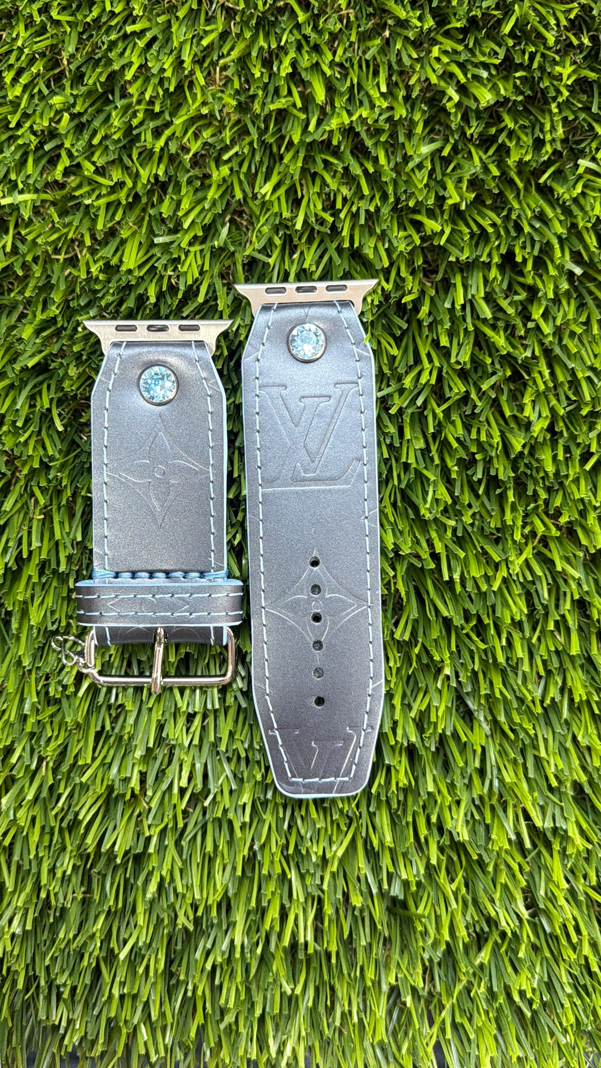 Authentic Upcycled LV Blue Matte Vernis