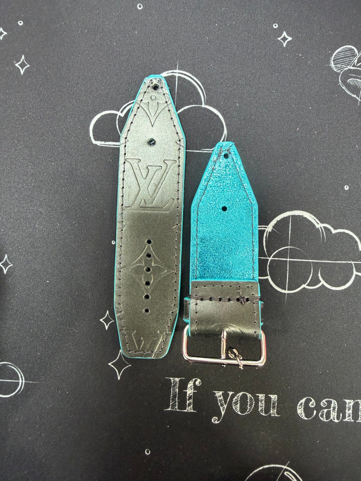 OTD-Beta-Authentic Upcycled LV Steel Matte Vernis w/Turquoise