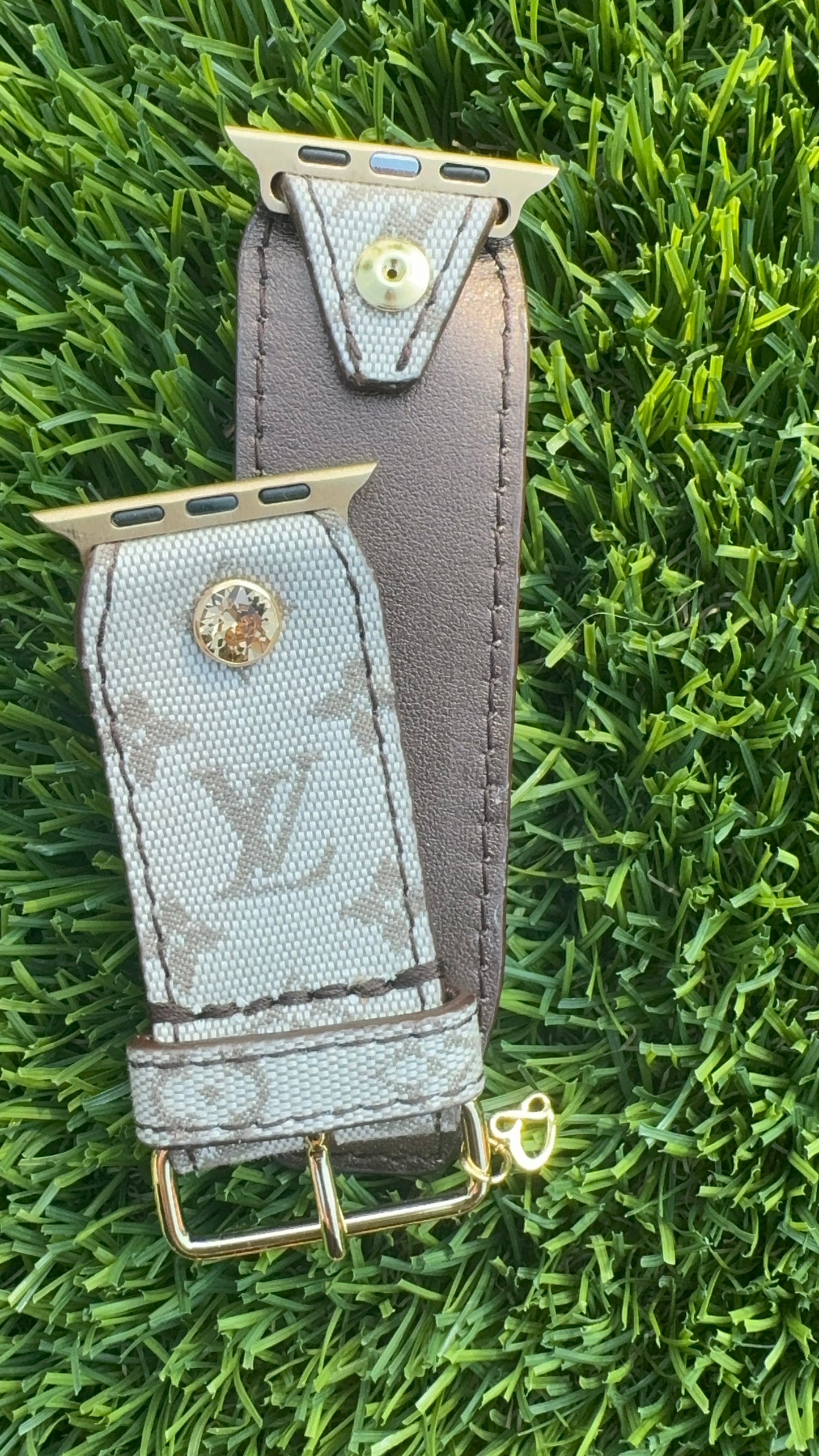 Authentic Upcycled LV Mini Lin Sand