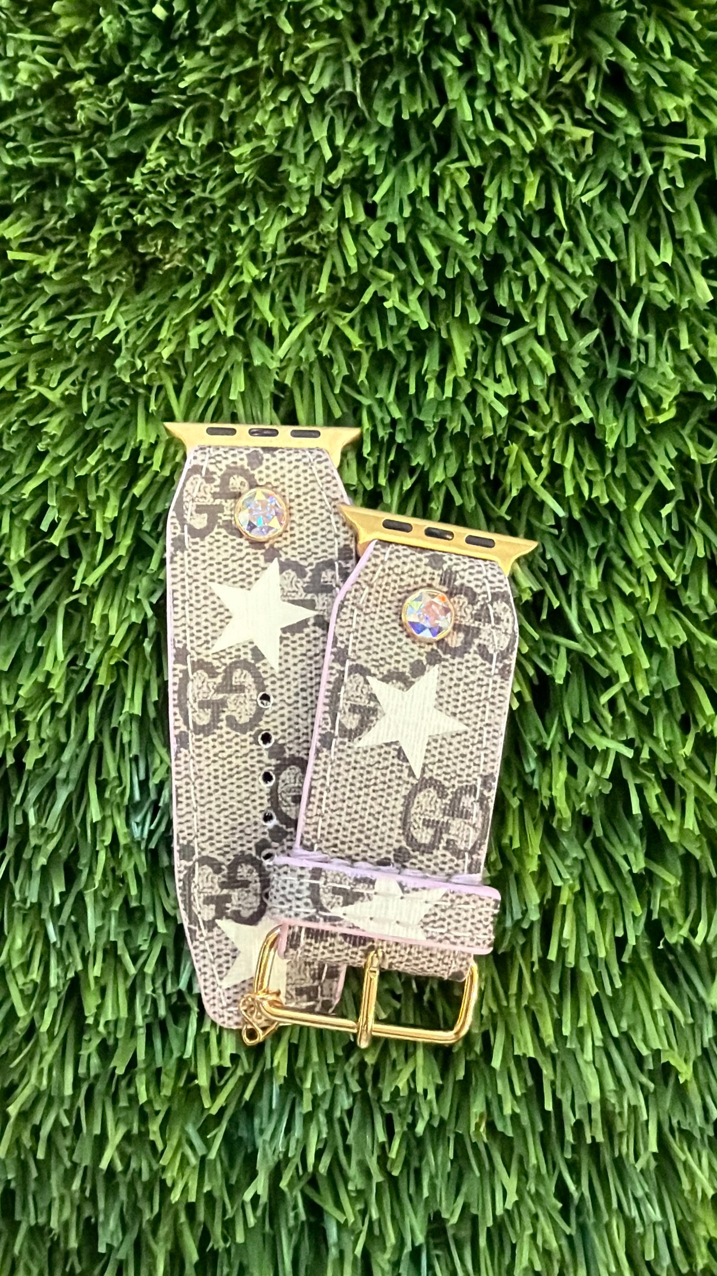 OTD-Authentic Upcycled GG Ivory Stars with Baby Pink