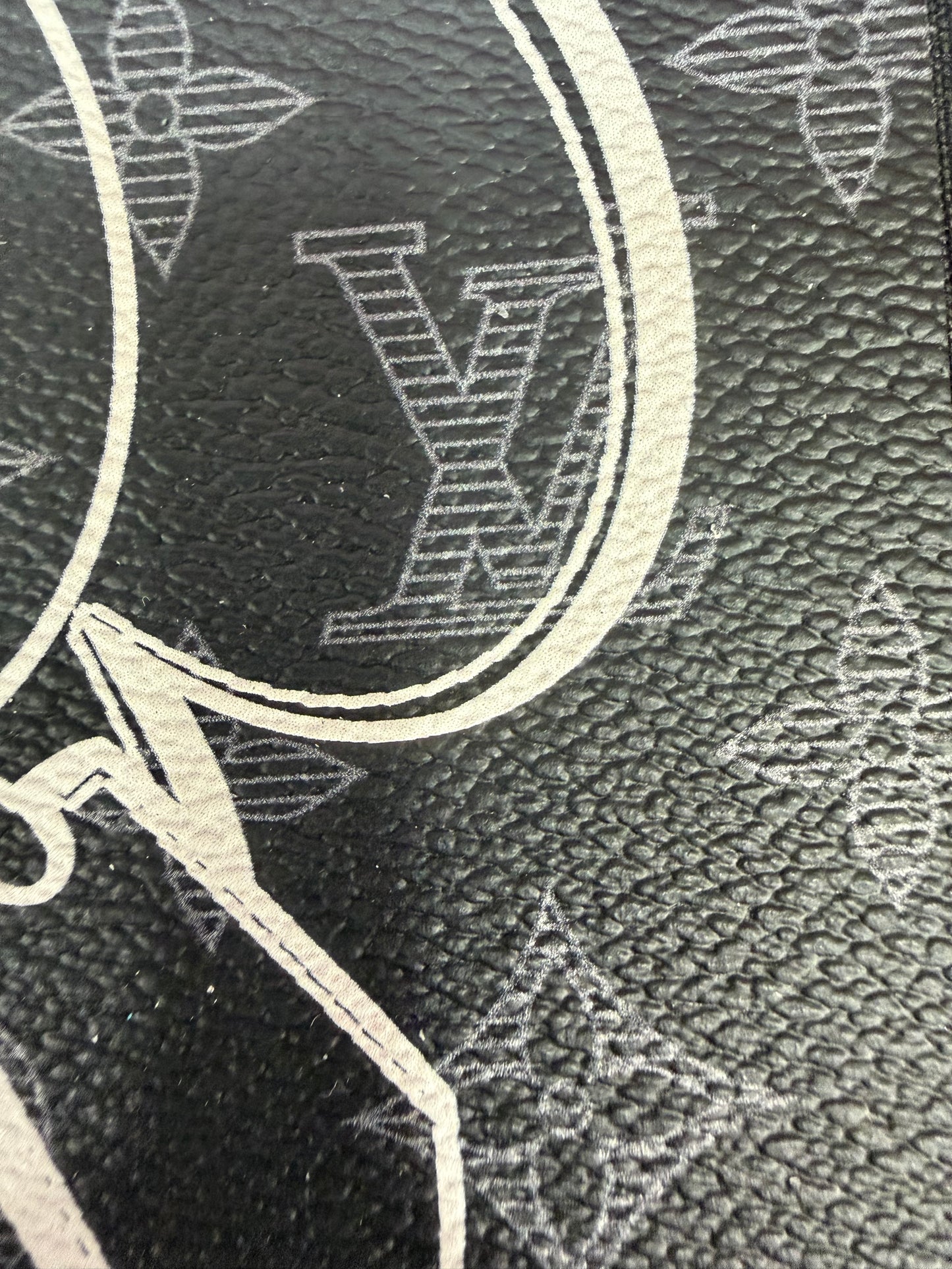 Authentic Upcycled Rare Black and Gray Shadow LV Monogram w/Vivi (Cut 4)
