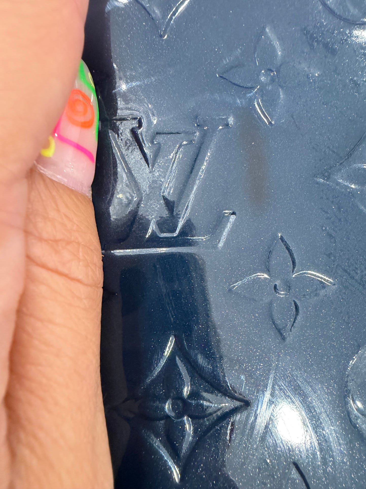 Blemished-Authentic Upcycled LV Bleu Infini (Navy) Vernis