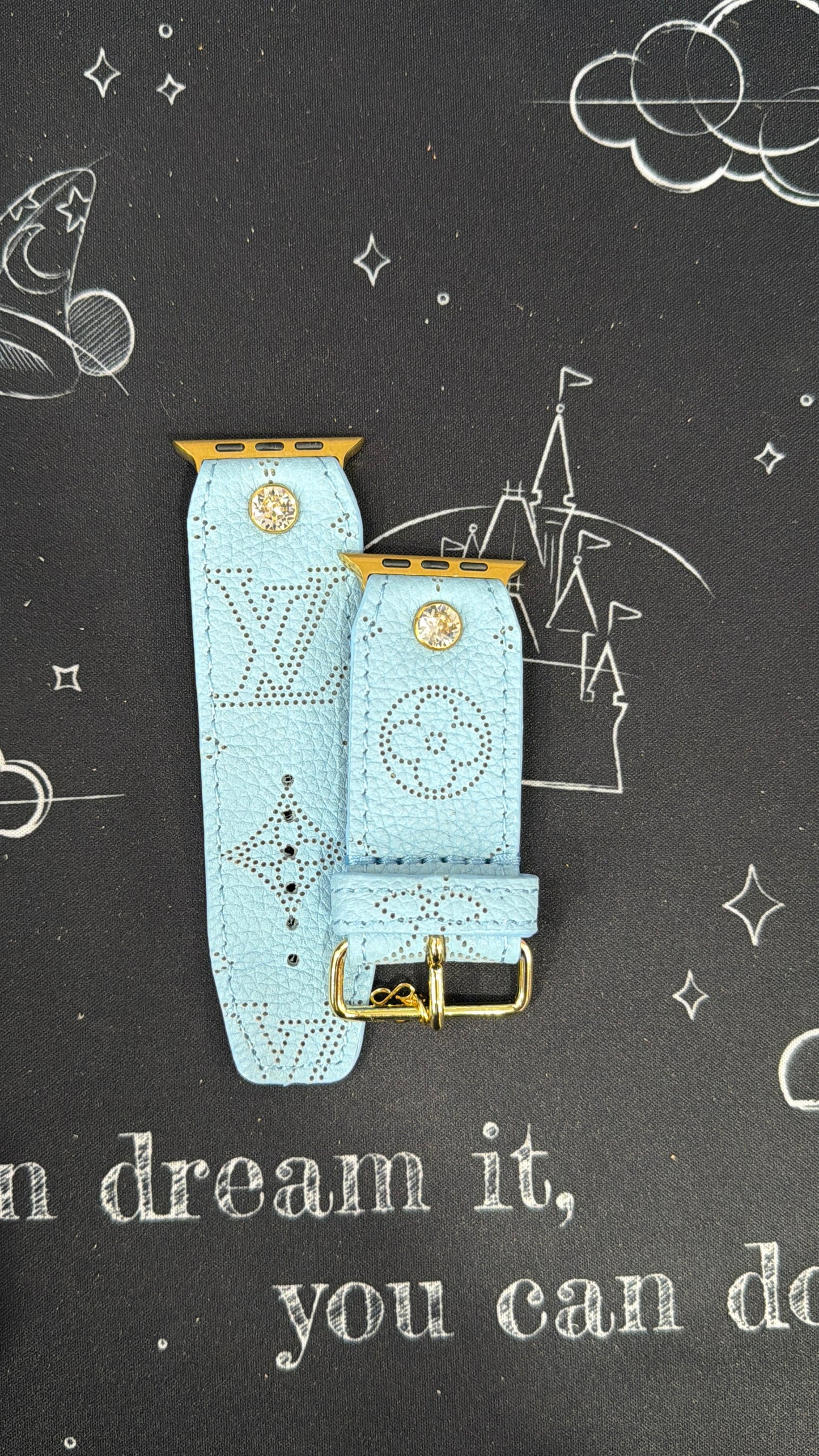 Rare- Authentic Upcycled LV Ice Blue Mahina