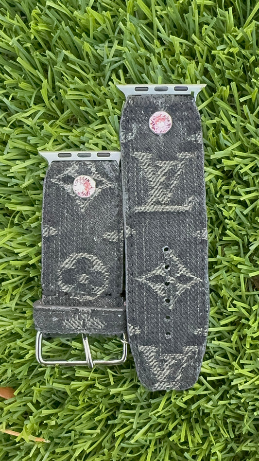 Authentic Upcycled LV Black Denim