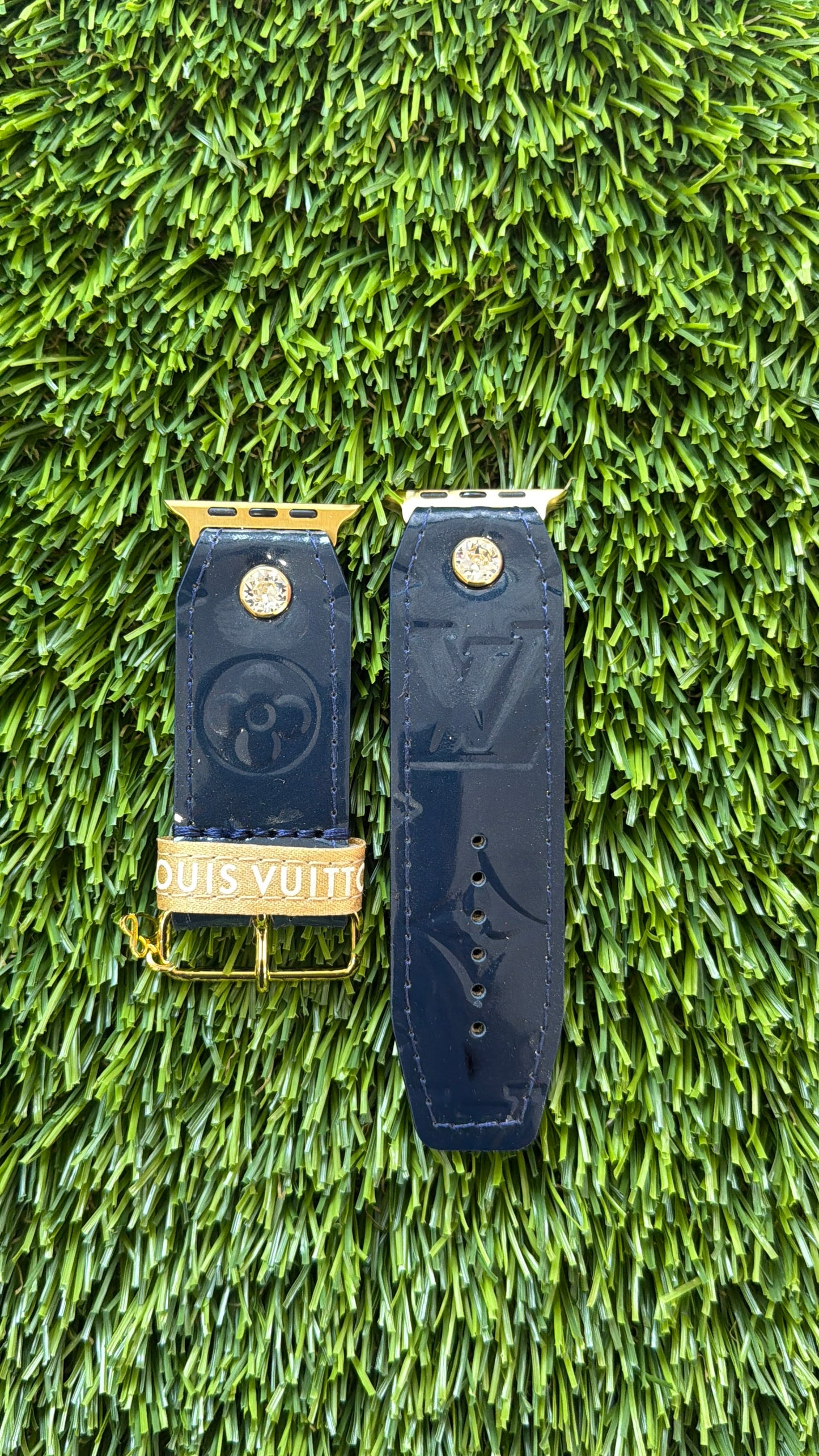 Authentic Upcycled LV Bleu Infini (Navy) Vernis