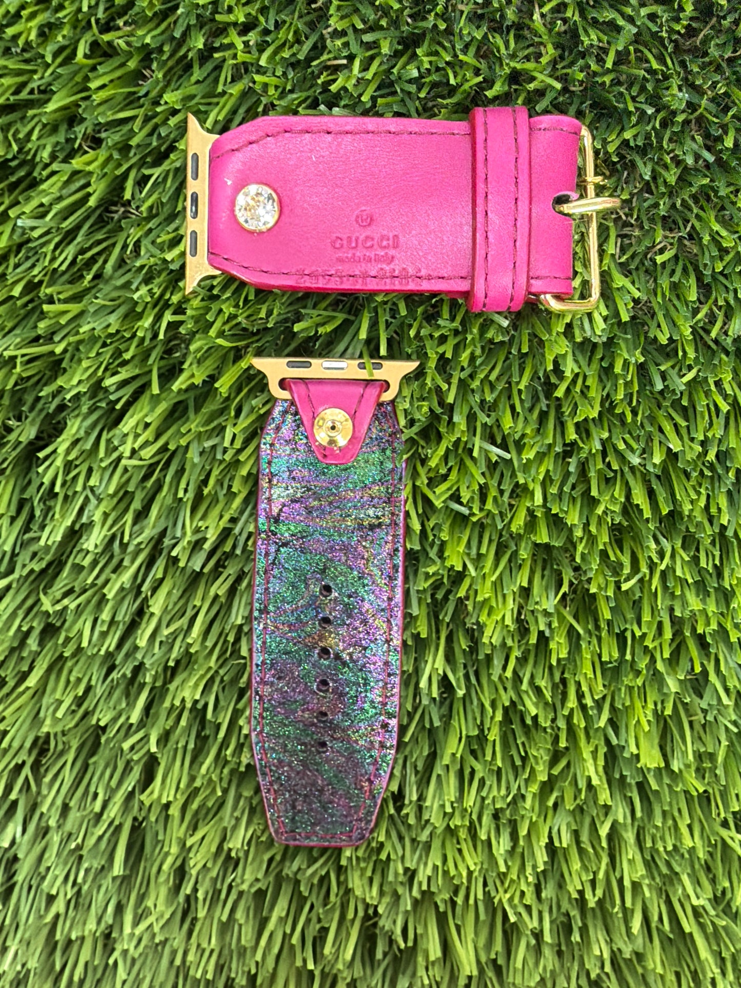 One of a Kind Gucci Magenta heat stamp- alpha