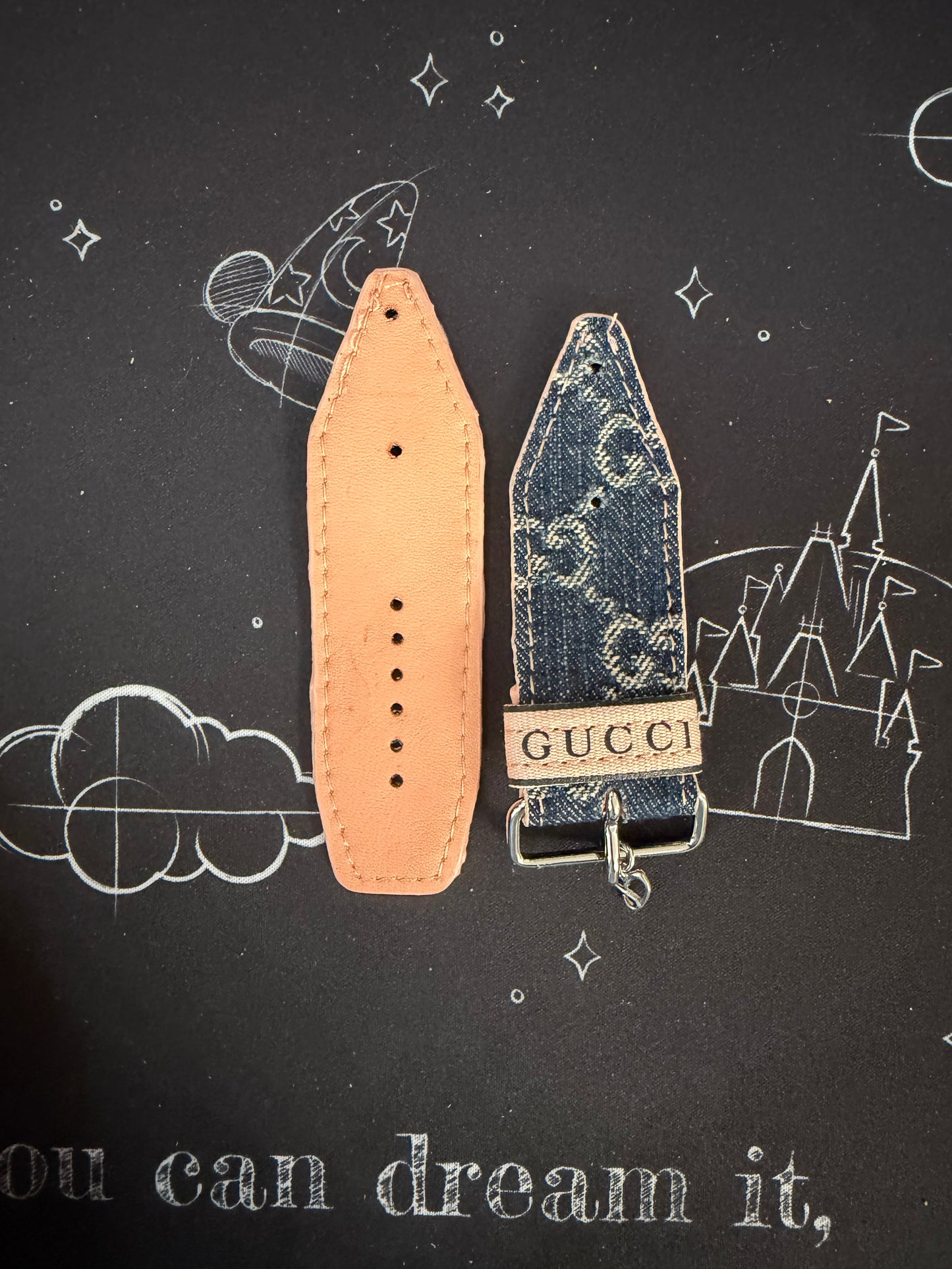 Blemished-Alpha Sized-Authentic Upcycled Gucci Jean Denim-Peach