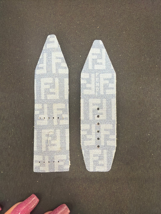 LC-Alpha logo on tongue-vertical cut- Authentic Upcycled Mini Denim Fendi