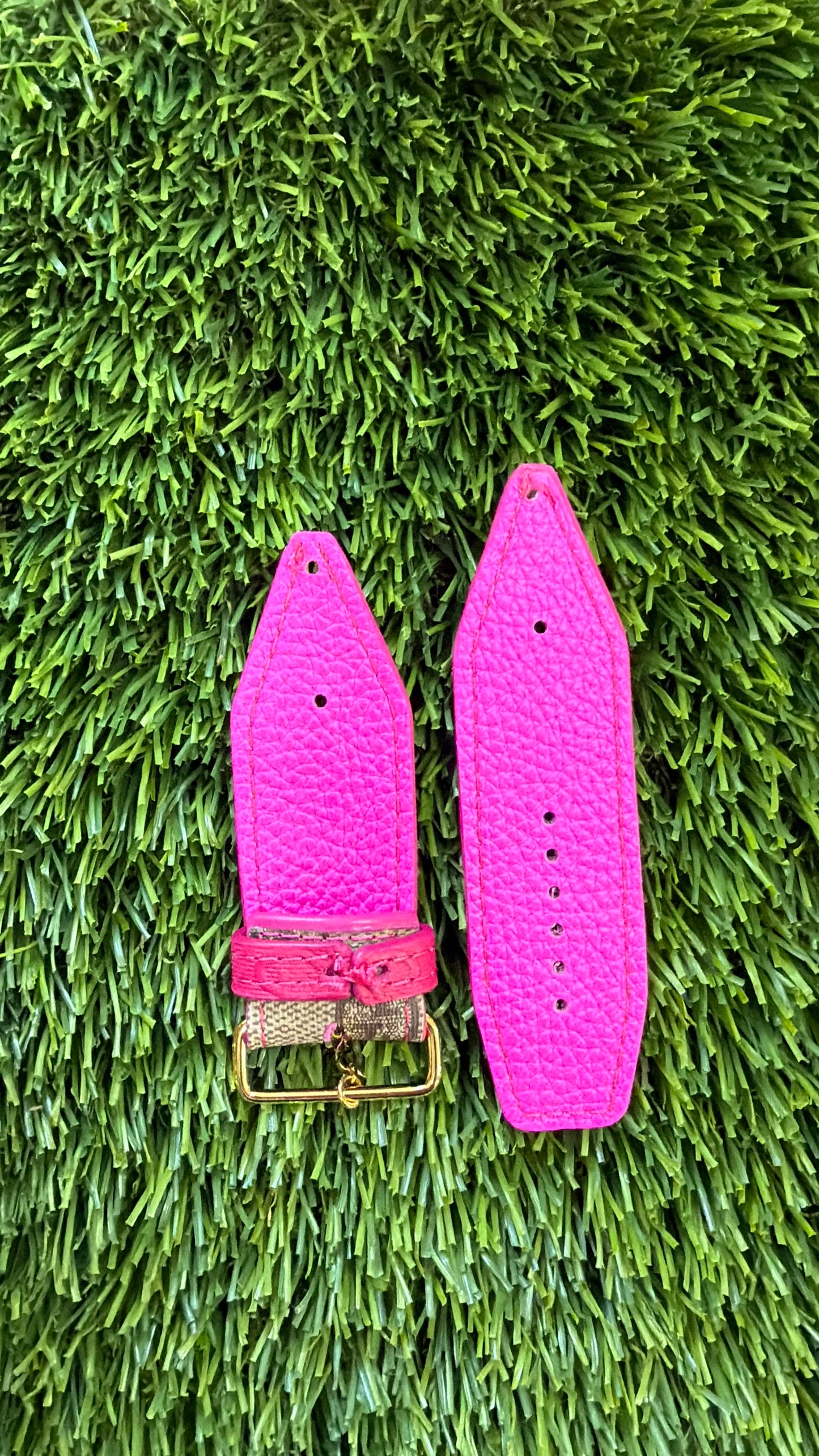 OTD-Authentic Upcycled Traditional Brown Webb Gucci with Pink
