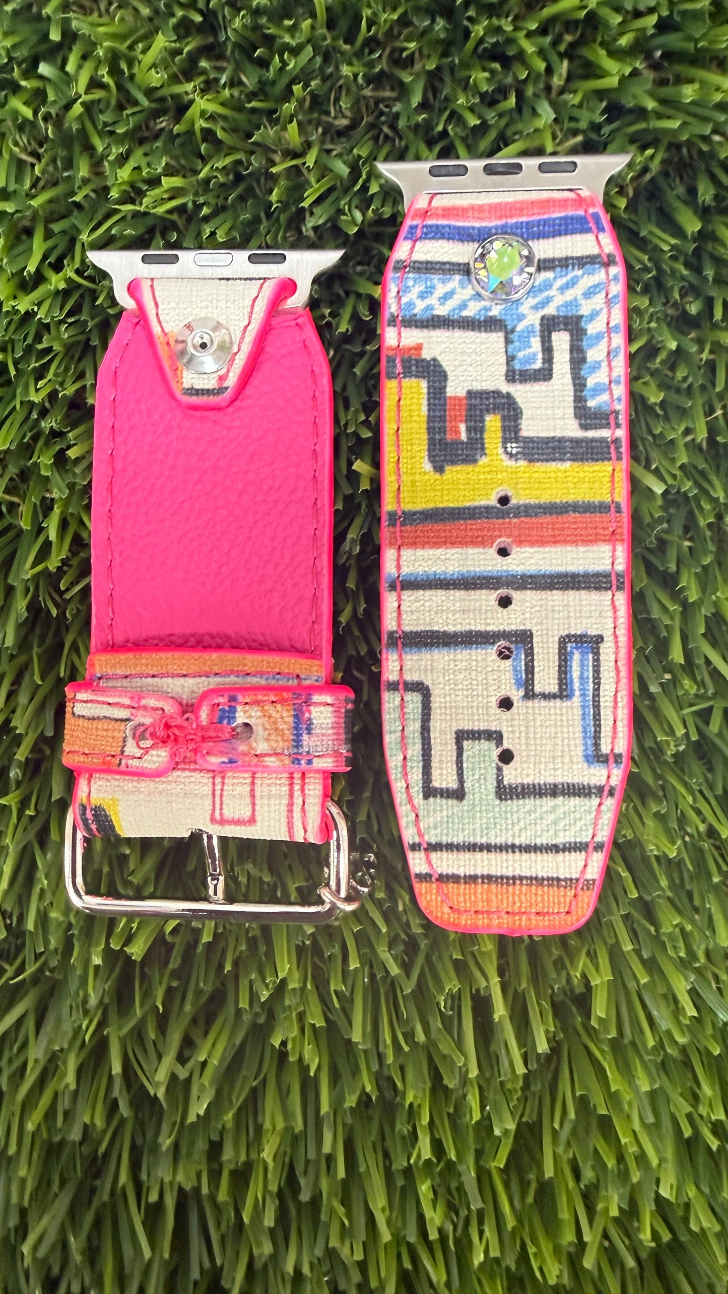 OTD- Alpha- Neon Pink-Authentic Upcycled Colorful White Fendi