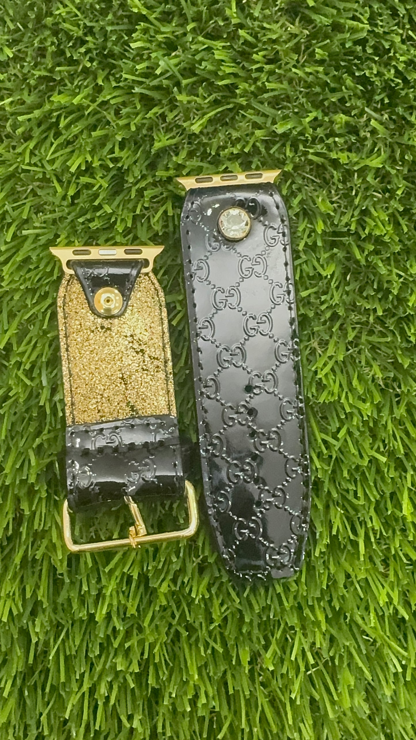 Authentic Upcycled Black Patent Micro GG