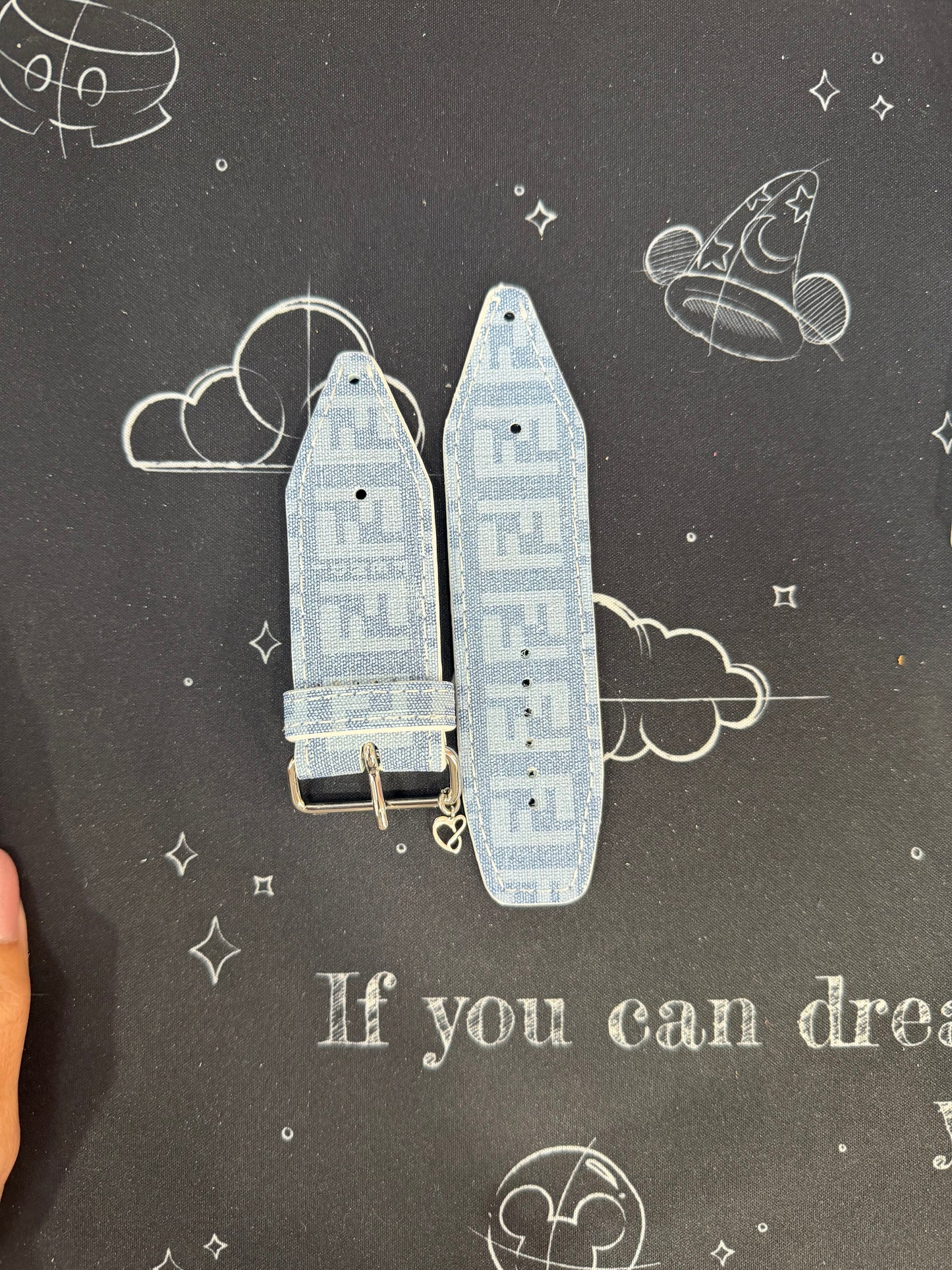 OTD- Beta- Logo on Buckle-Authentic Upcycled Mini Denim Fendi