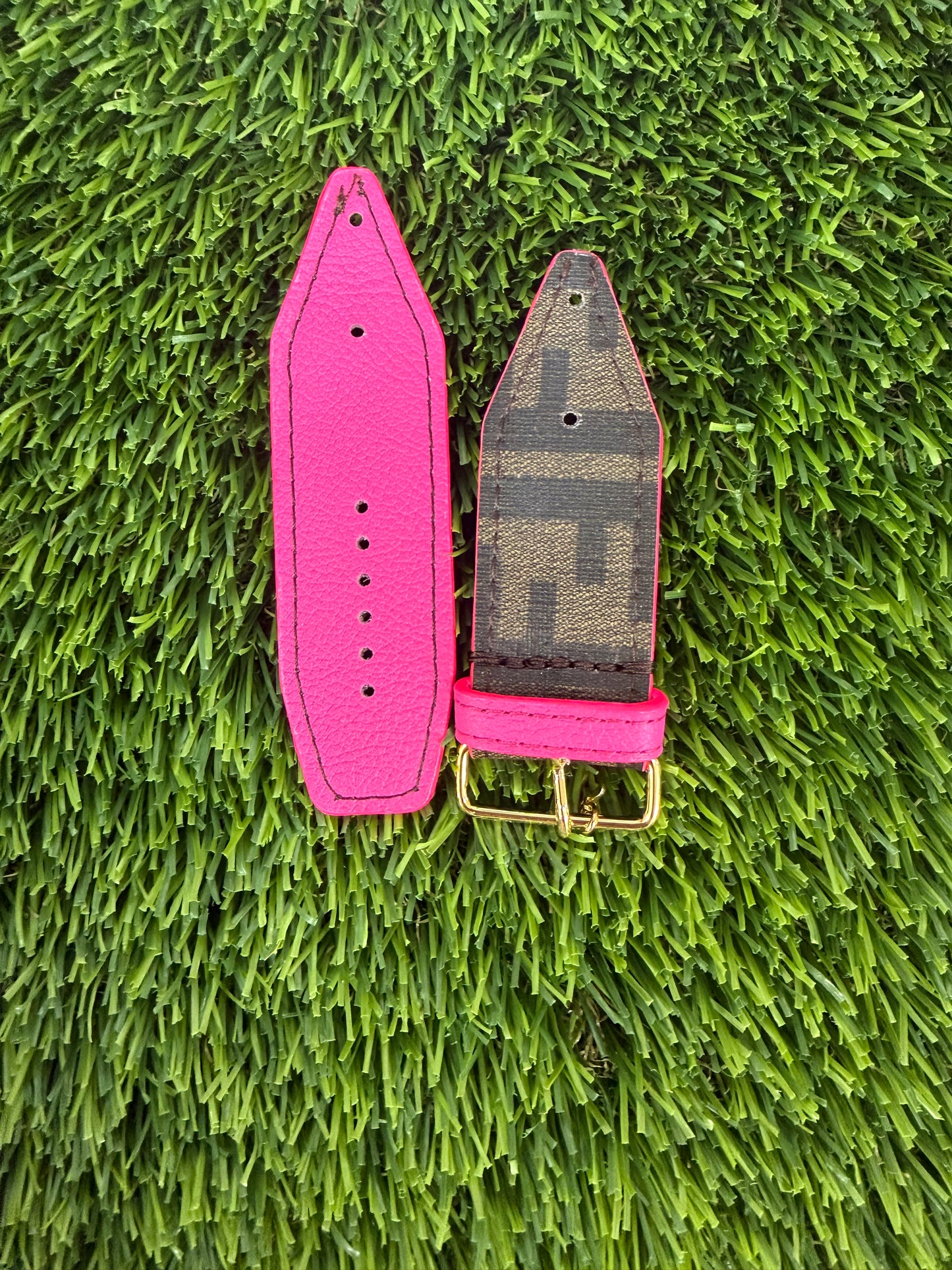 OTD-Fun Fendi Neon Pink- Authentic Upcycled Traditional Brown Zucca Fendi
