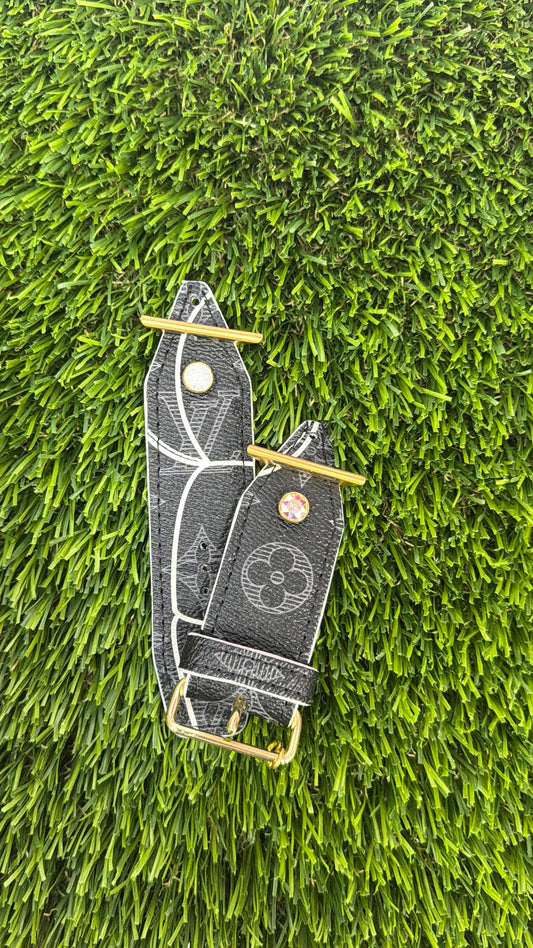 OTD-Beta-Authentic Upcycled Rare Black and Gray Shadow LV Monogram w/Vivi (White)