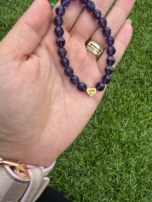 Bracelet- Authentic Purple Velvet Crystal