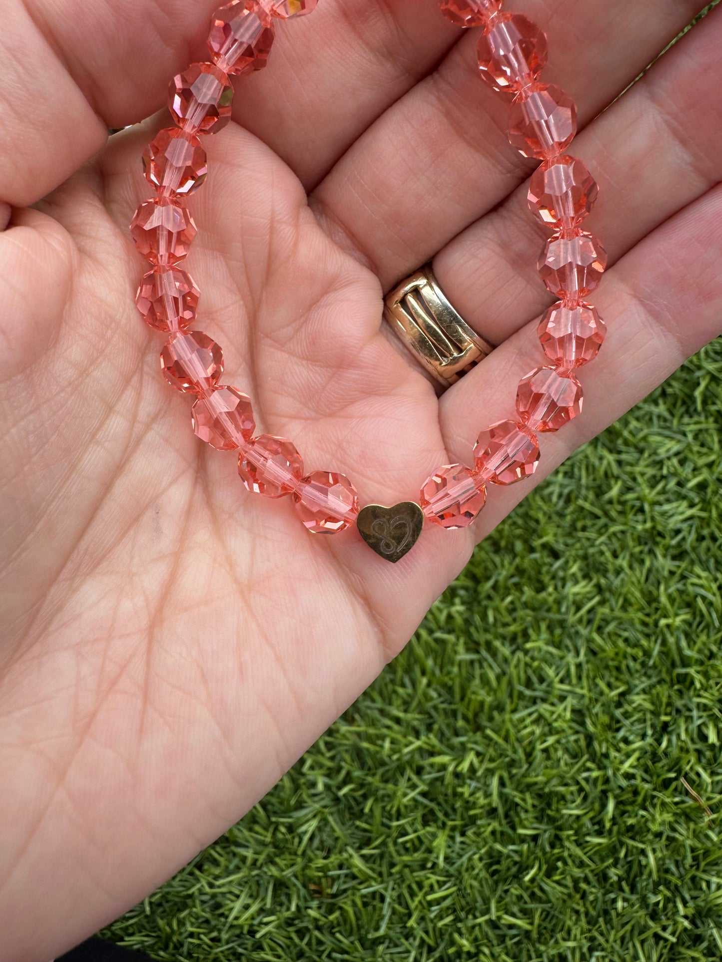 Bracelet- Authentic Rose Peach Crystal