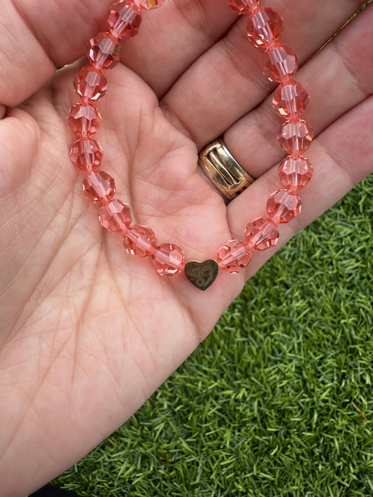 Bracelet- Authentic Rose Peach Crystal