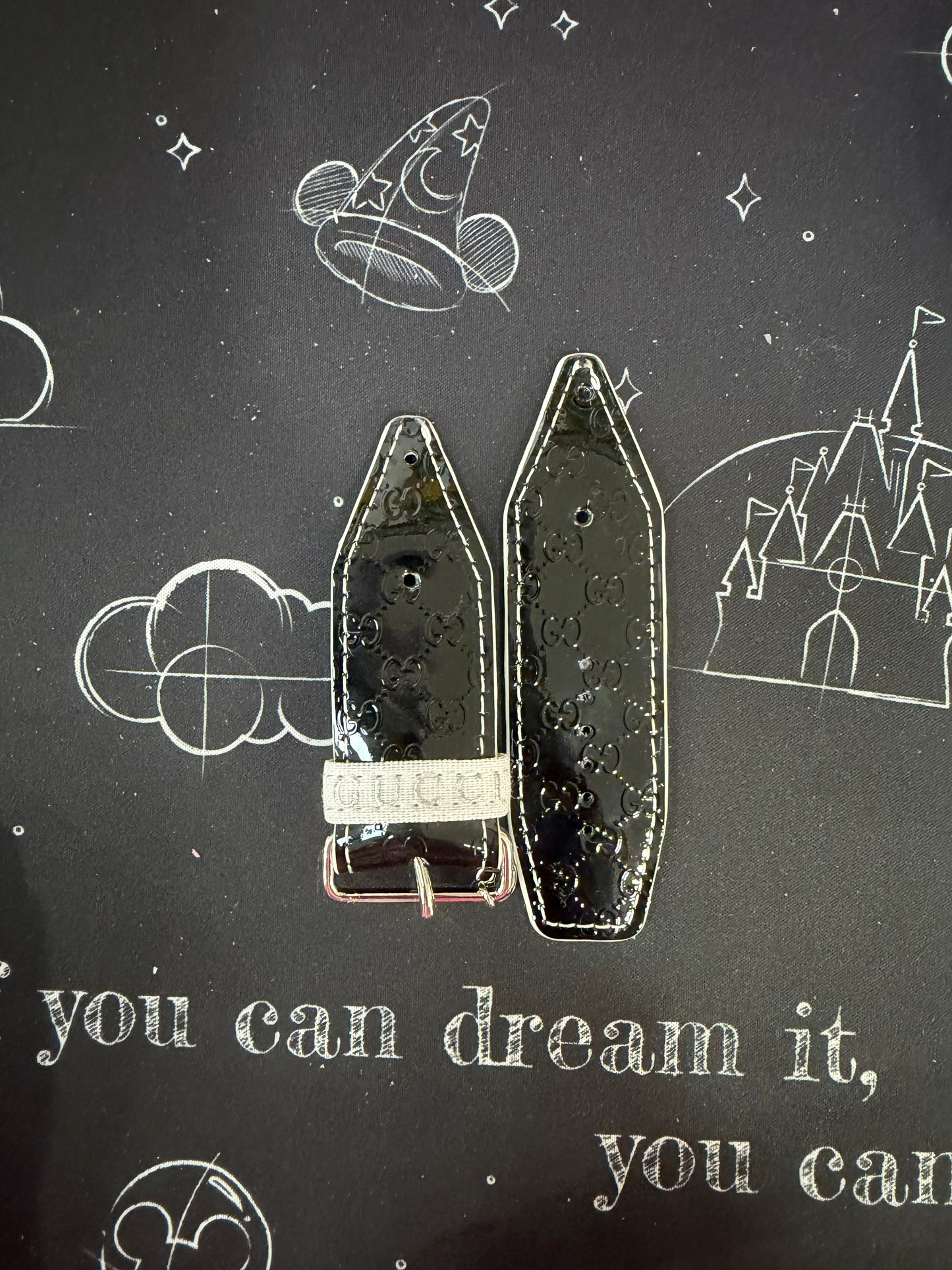 Blemished-Alpha- Authentic Upcycled Black Patent Micro GG