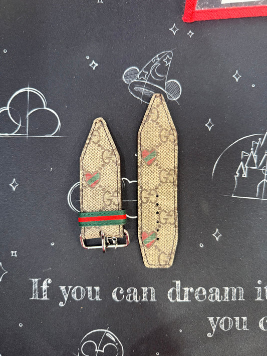 OTD- Beta- Zig-Zag Red Hearts-Authentic Upcycled Rare GG Christmas Hearts with Brown Liner