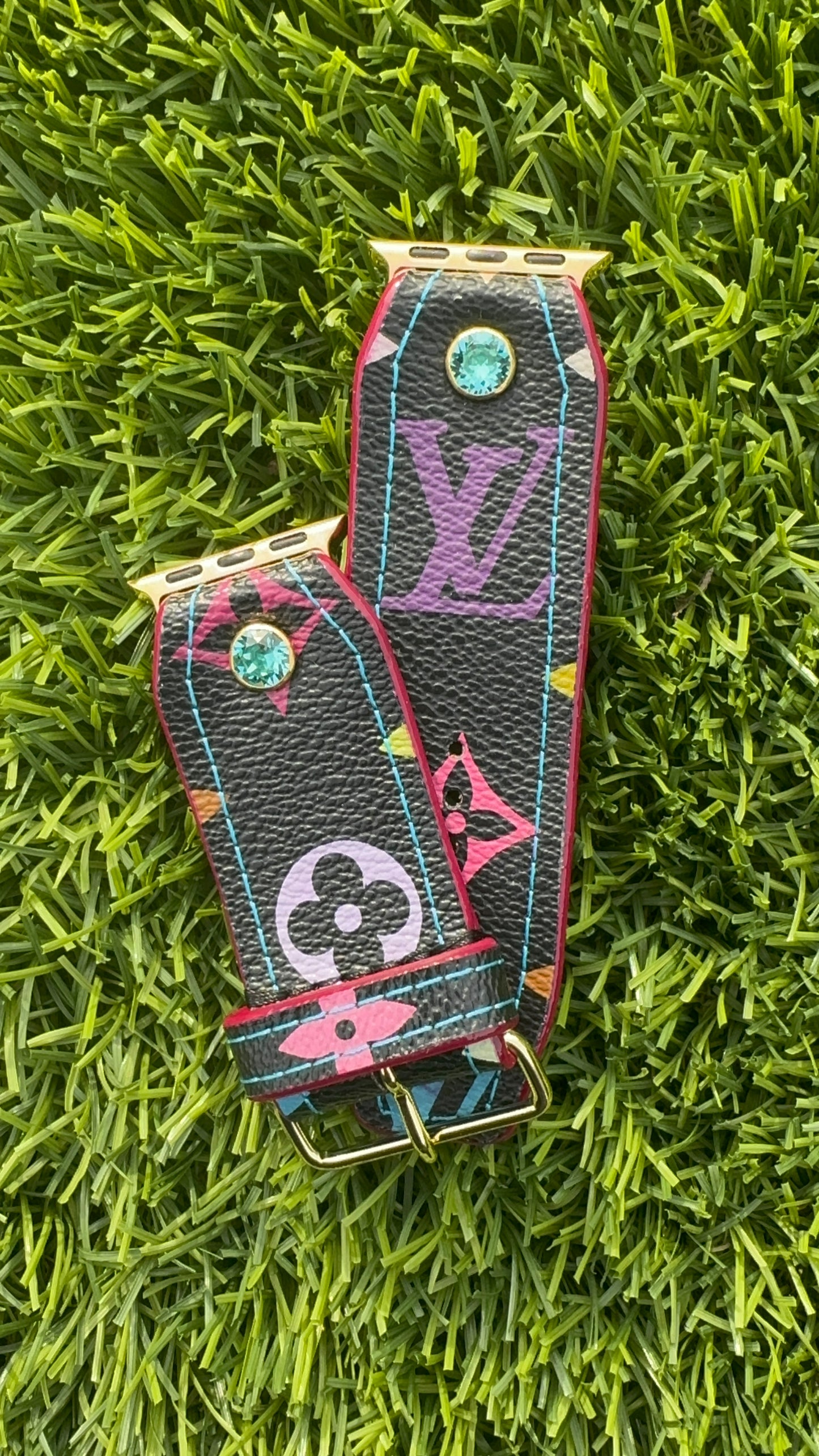 Authentic Upcycled LV Black Multicolor