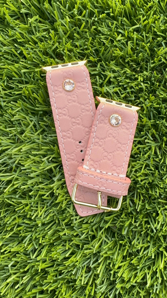 Authentic Upcycled Rose Biege Mirco GG Leather