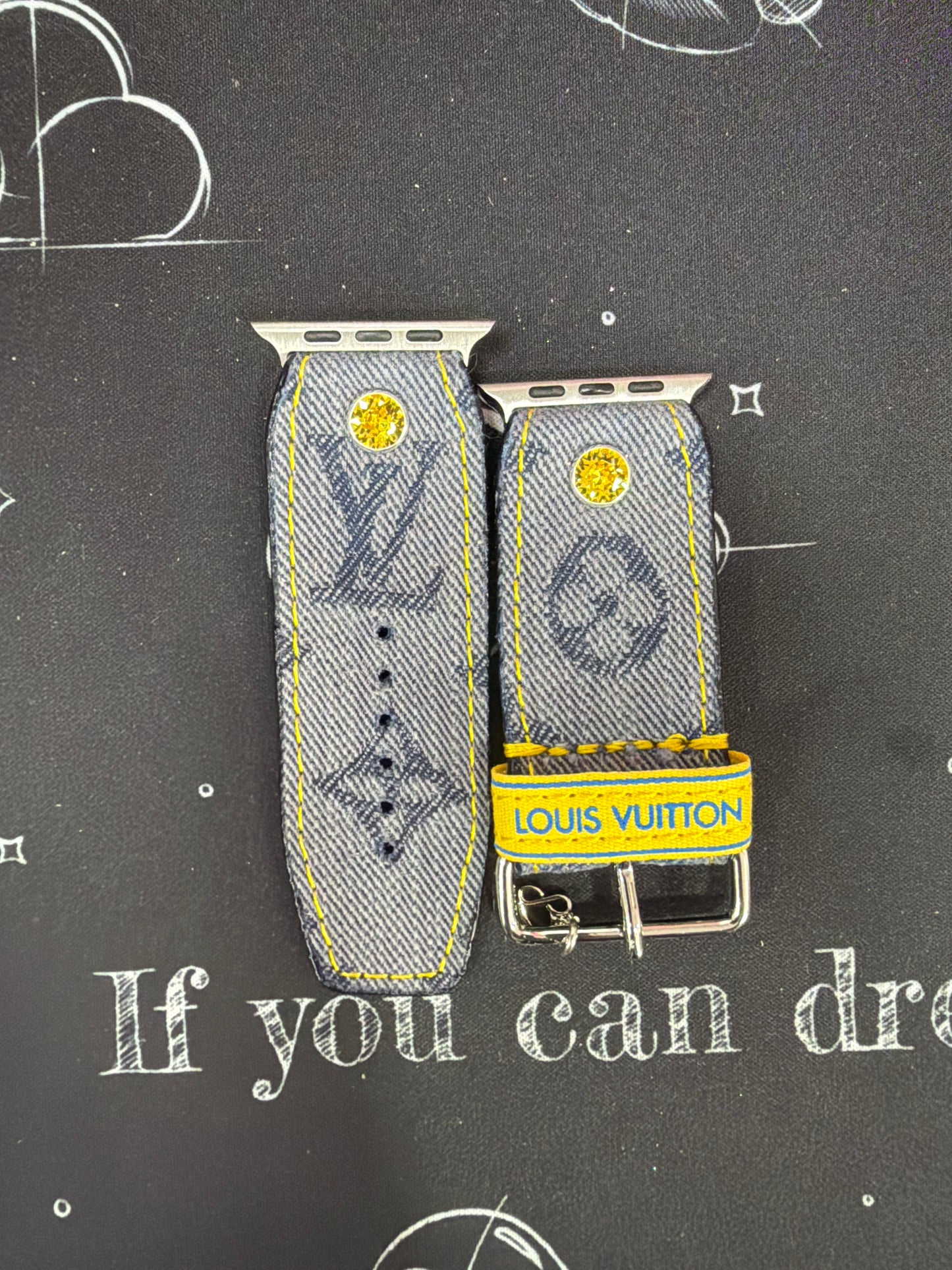 Blemished-Alpha-Authentic Upcycled LV Blue Denim