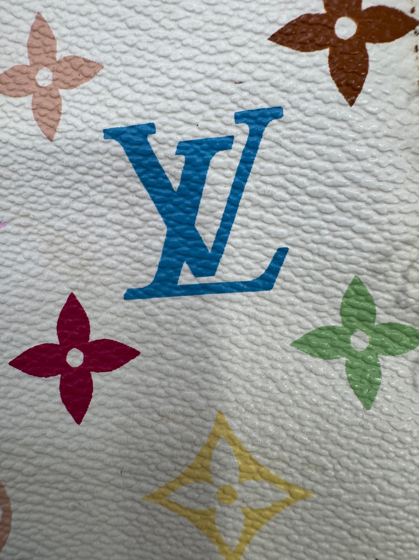 Authentic Upcycled LV White Multicolor