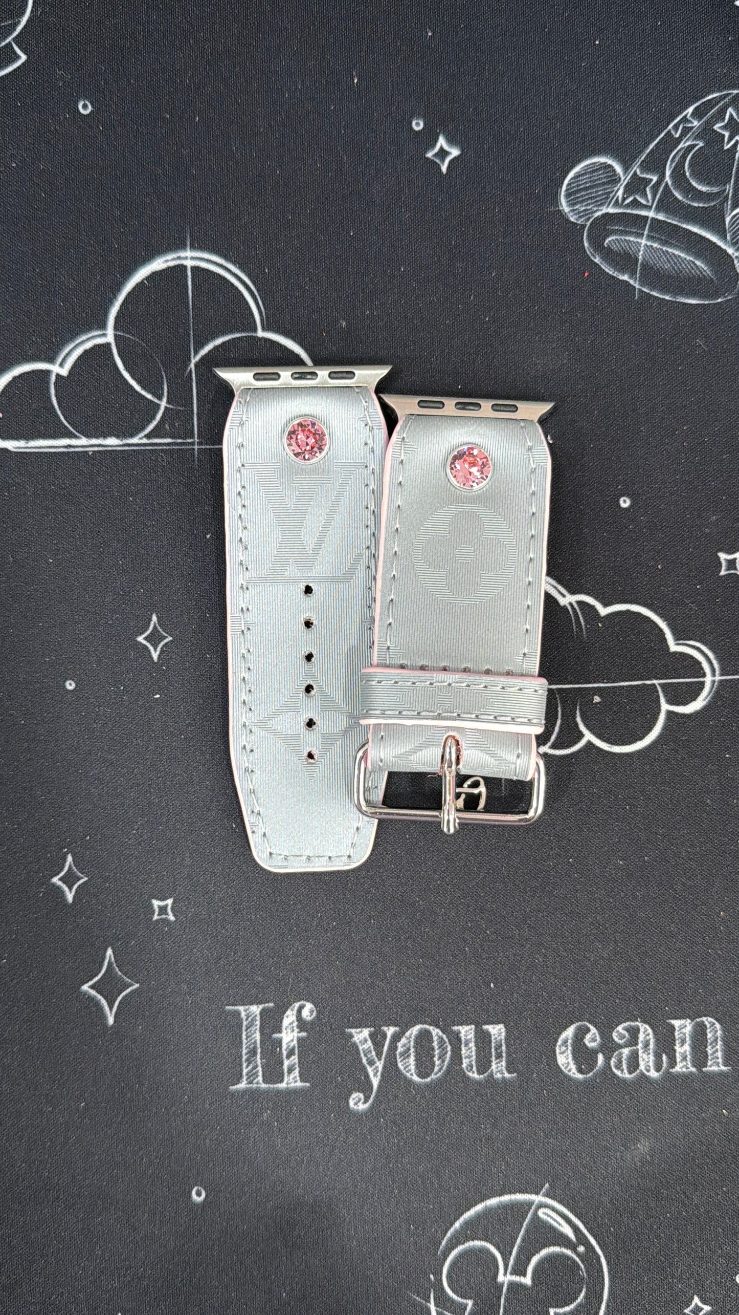 Blemished-Authentic Upcycled LV Satellite-Alpha-Pink and Silver