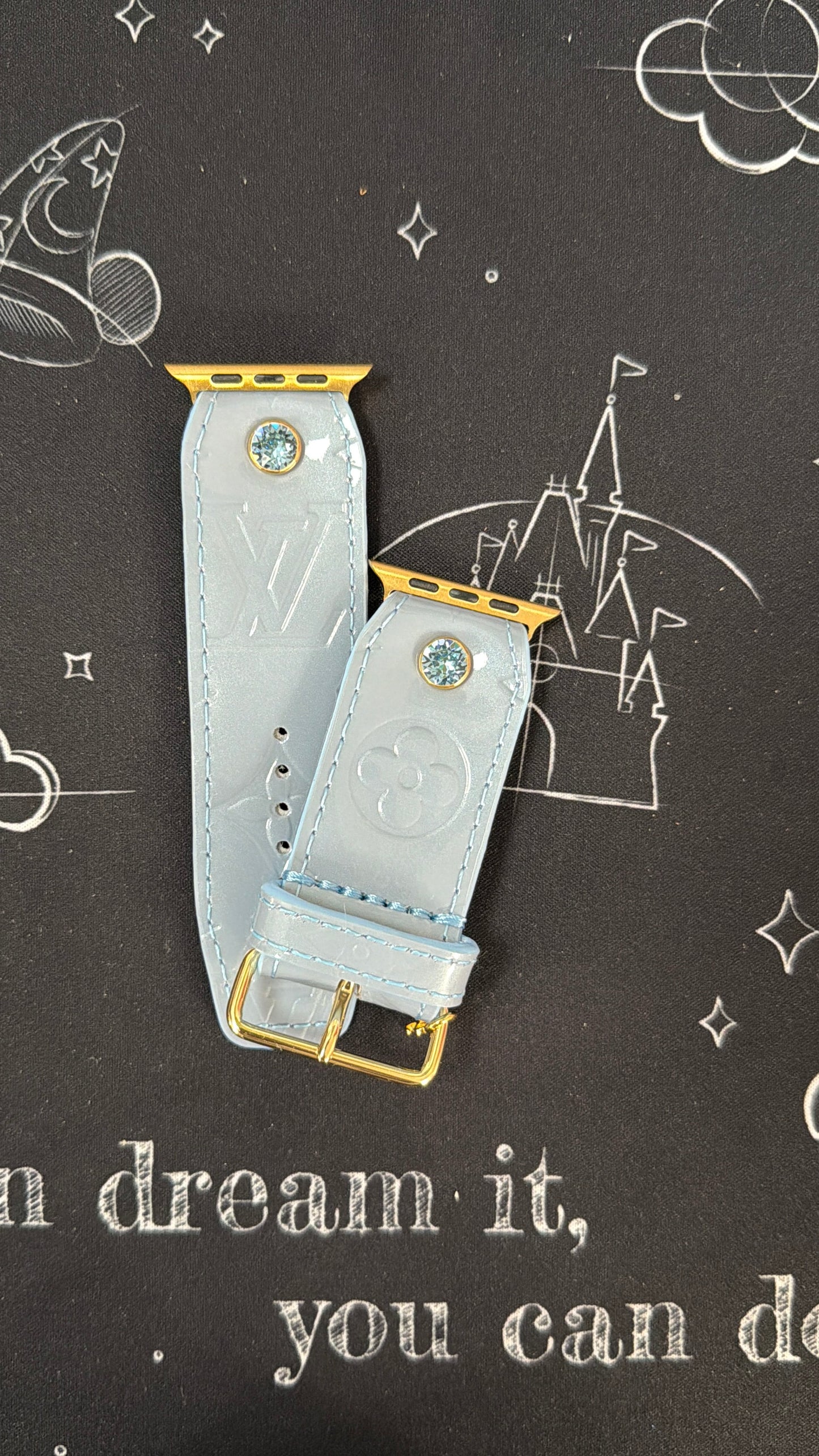 Authentic Upcycled LV "Baby Blue" Vernis