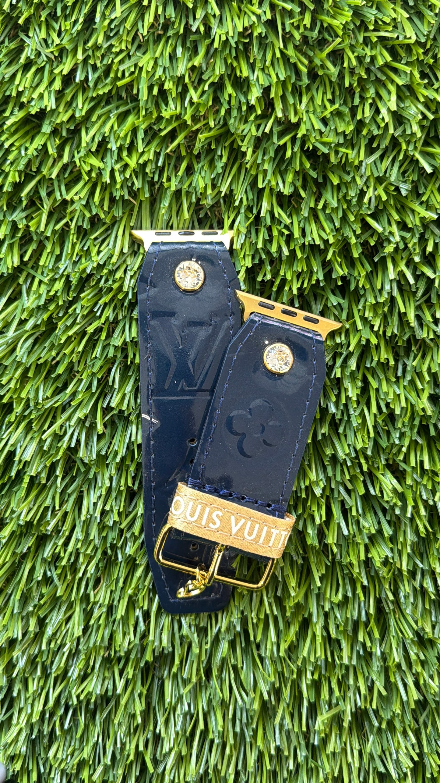 Authentic Upcycled LV Bleu Infini (Navy) Vernis