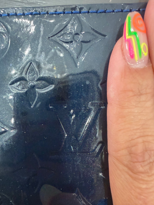 Blemished-Authentic Upcycled LV Bleu Infini (Navy) Vernis