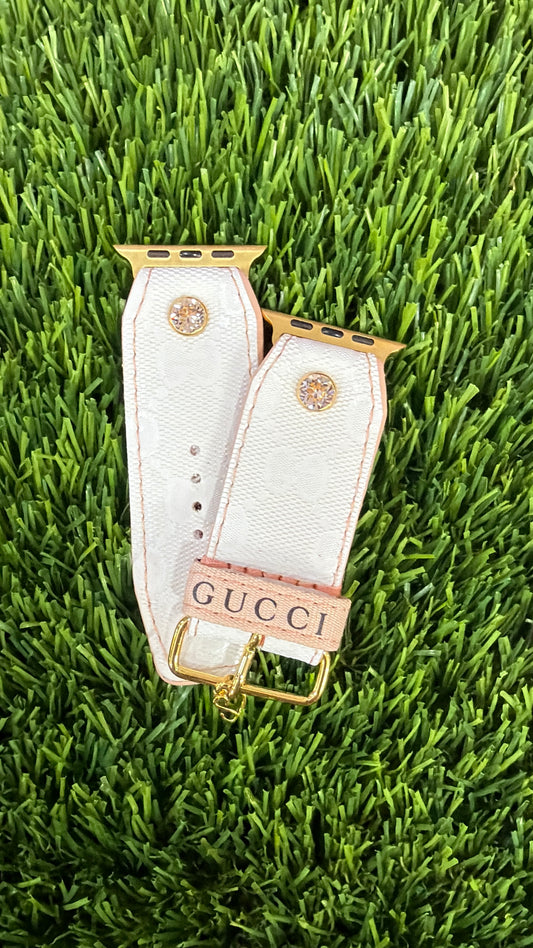 OTD-Authentic Upcycled White GG Imprime with Peach