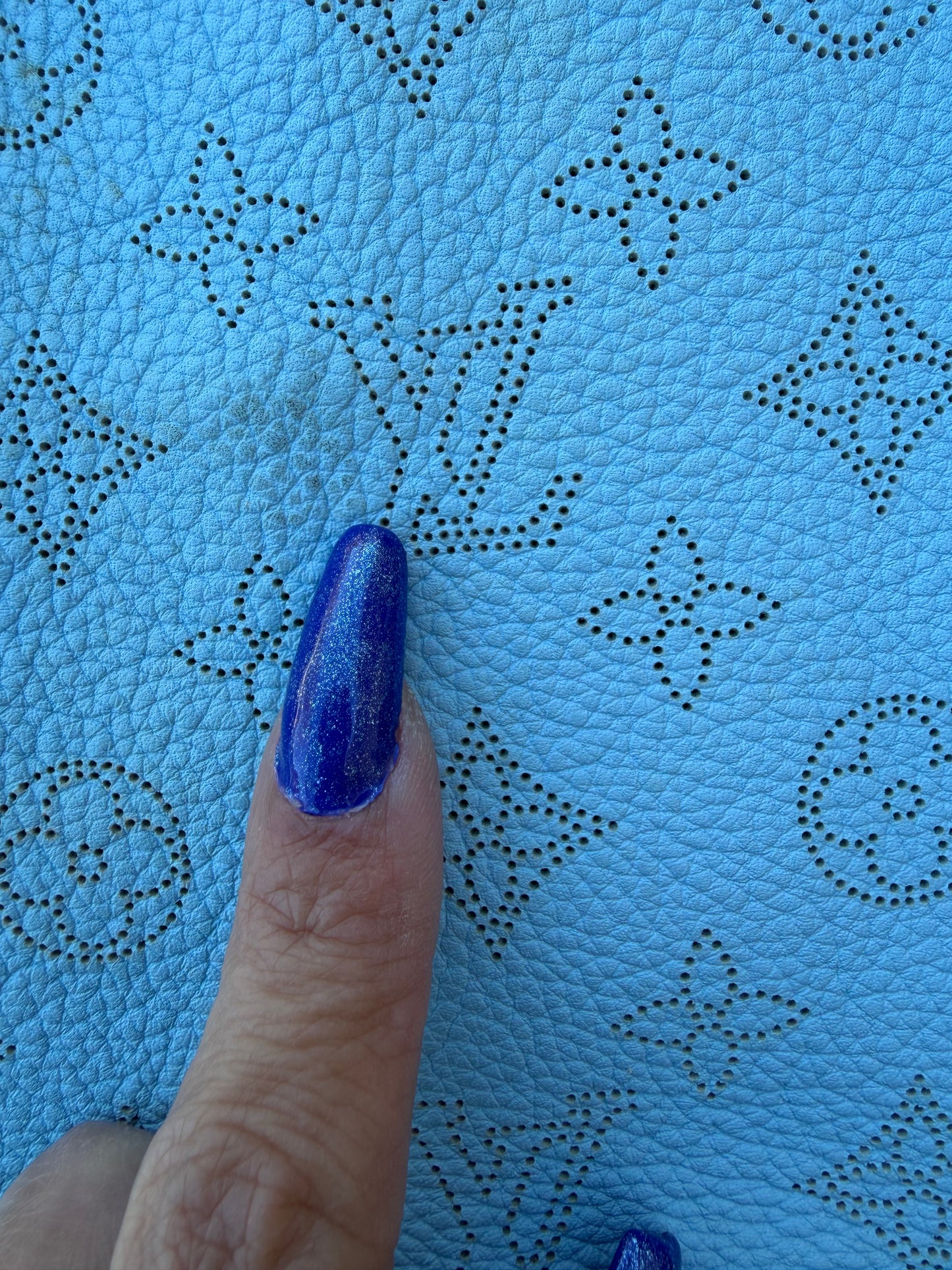 Blemished- ANY SIZE- Cut 4-Rare- Authentic Upcycled LV Ice Blue Mahina