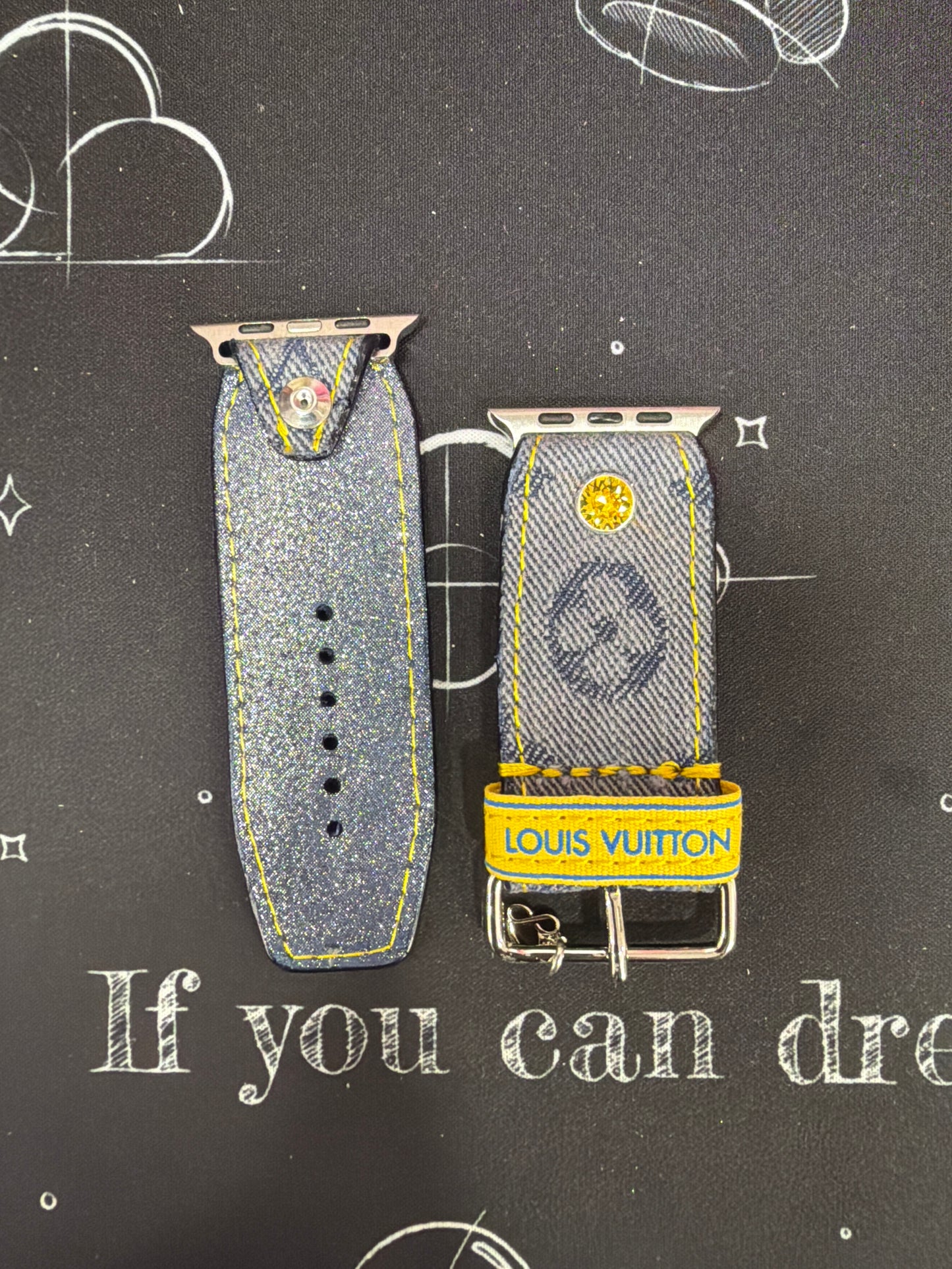 Blemished-Alpha-Authentic Upcycled LV Blue Denim