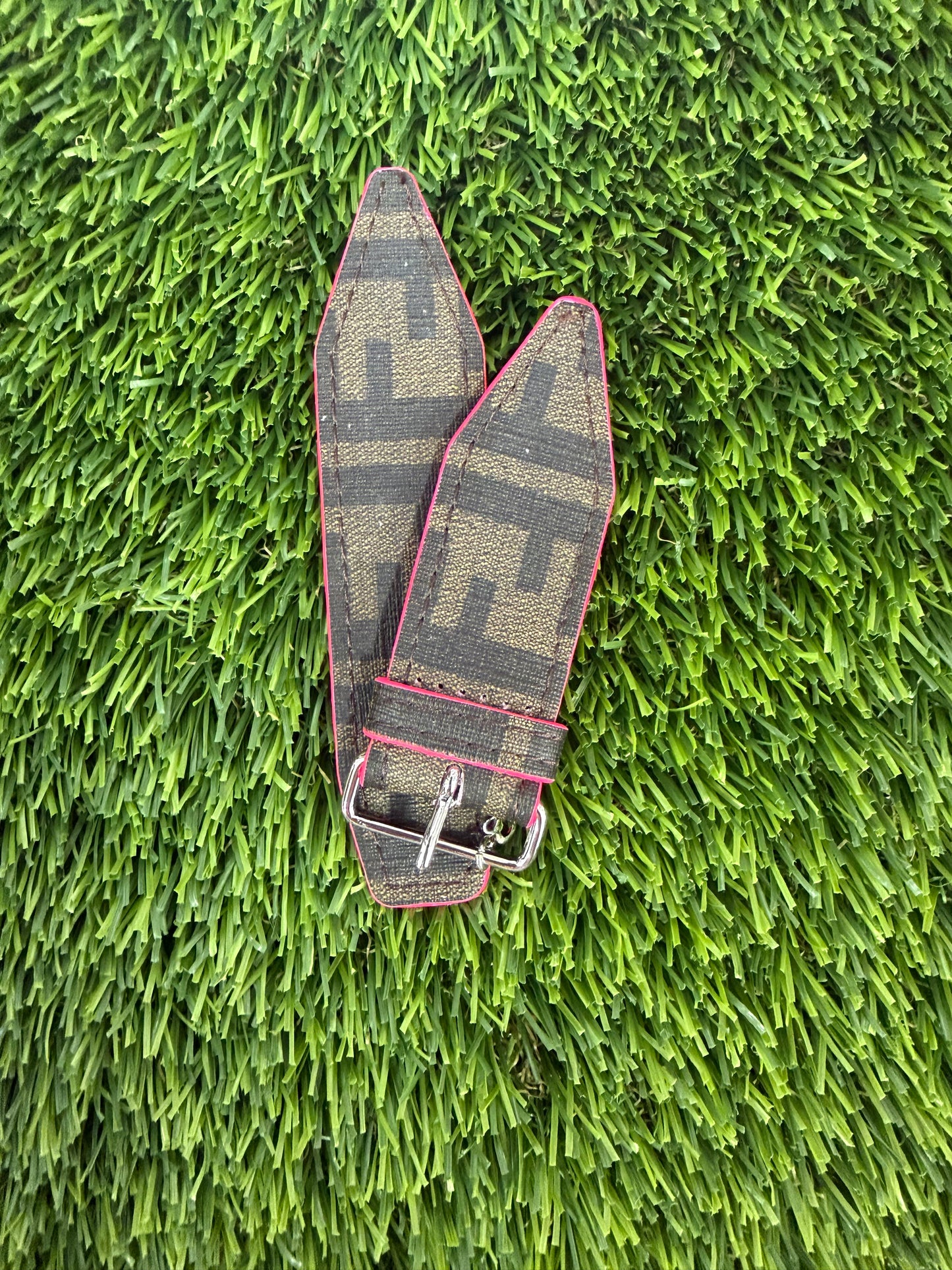OTD-Fun Fendi Neon Pink- Authentic Upcycled Traditional Brown Zucca Fendi