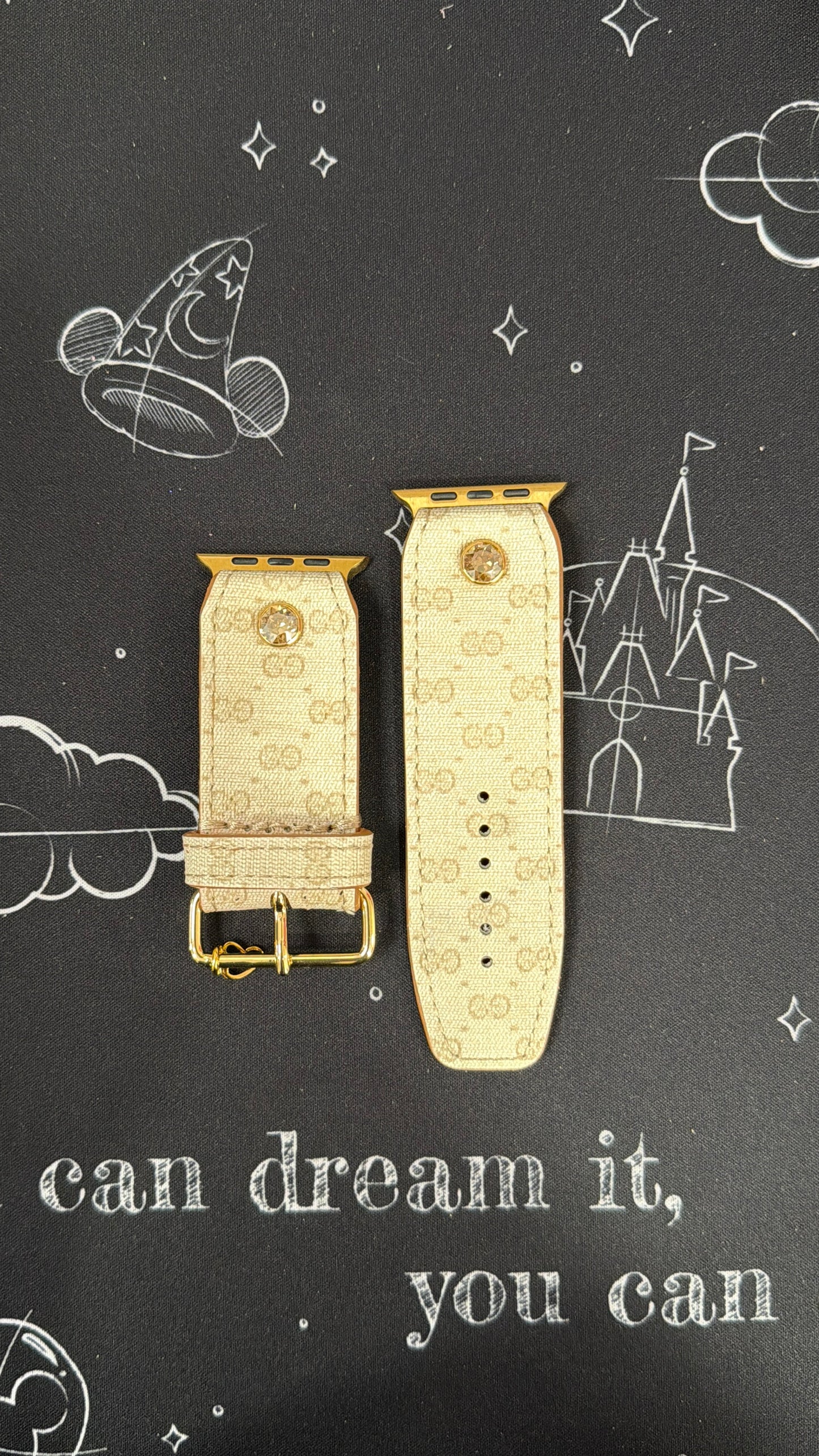 Authentic Upcycled Vintage Cream & Brown Micro GG