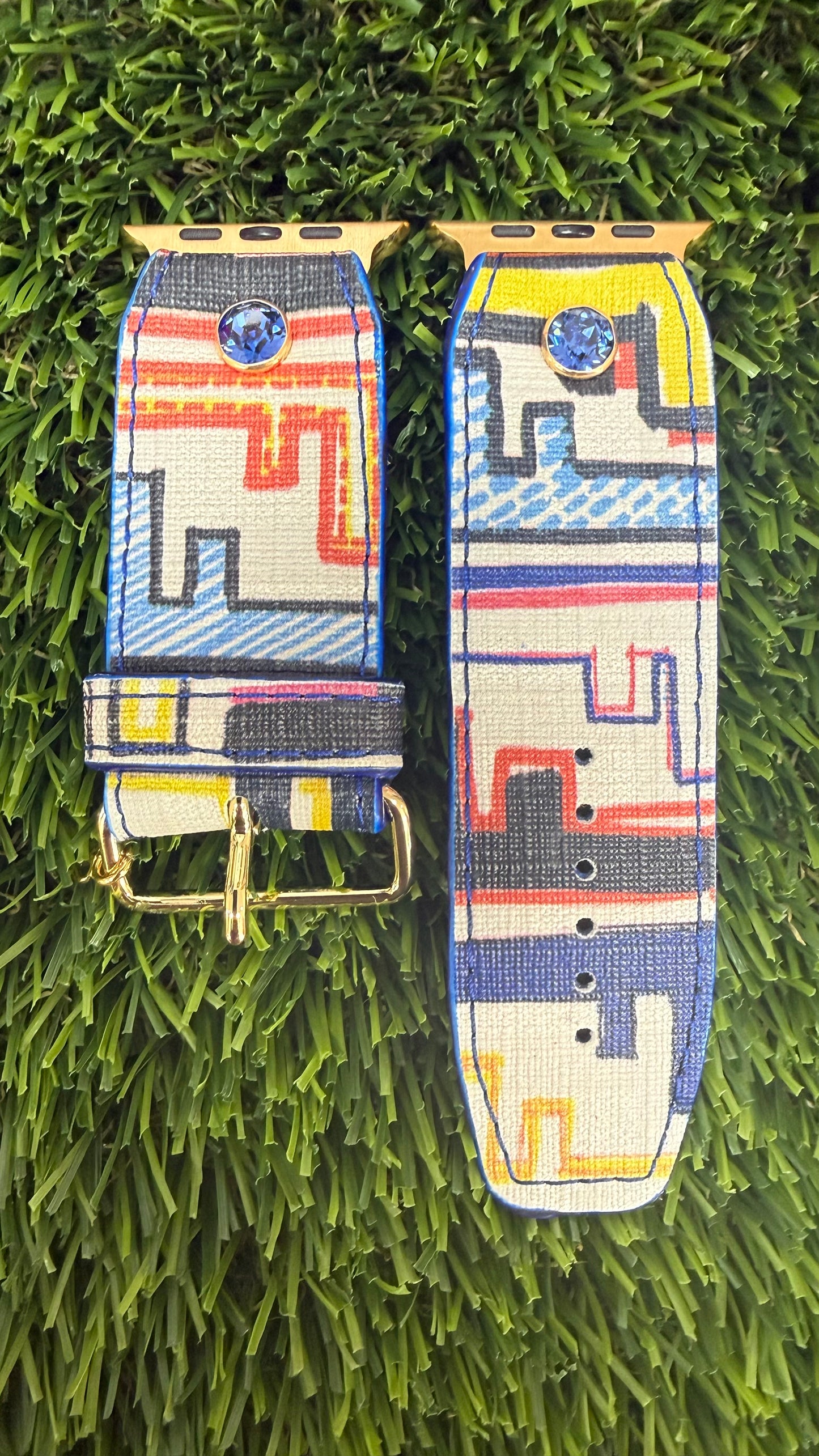 OTD- Beta- Blue-Authentic Upcycled Colorful White Fendi