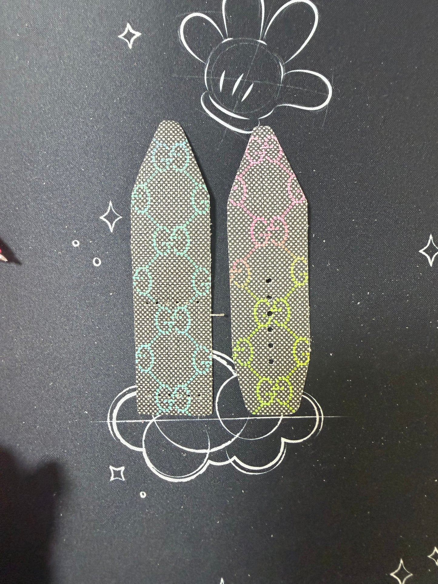 LC-Alpha Aqua/Pink/Green-Authentic Upcycled Multicolored GG