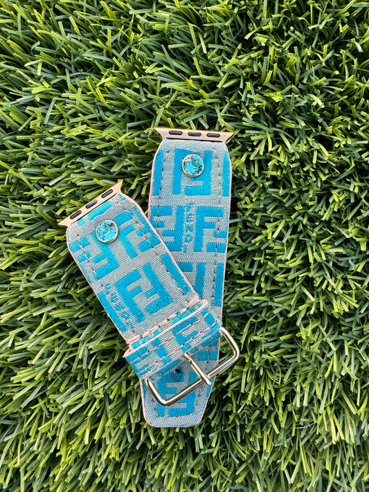 Authentic Upcycled Teal Fendi