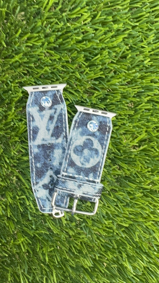 Authentic Upcycled LV Blue Denim Splash Party