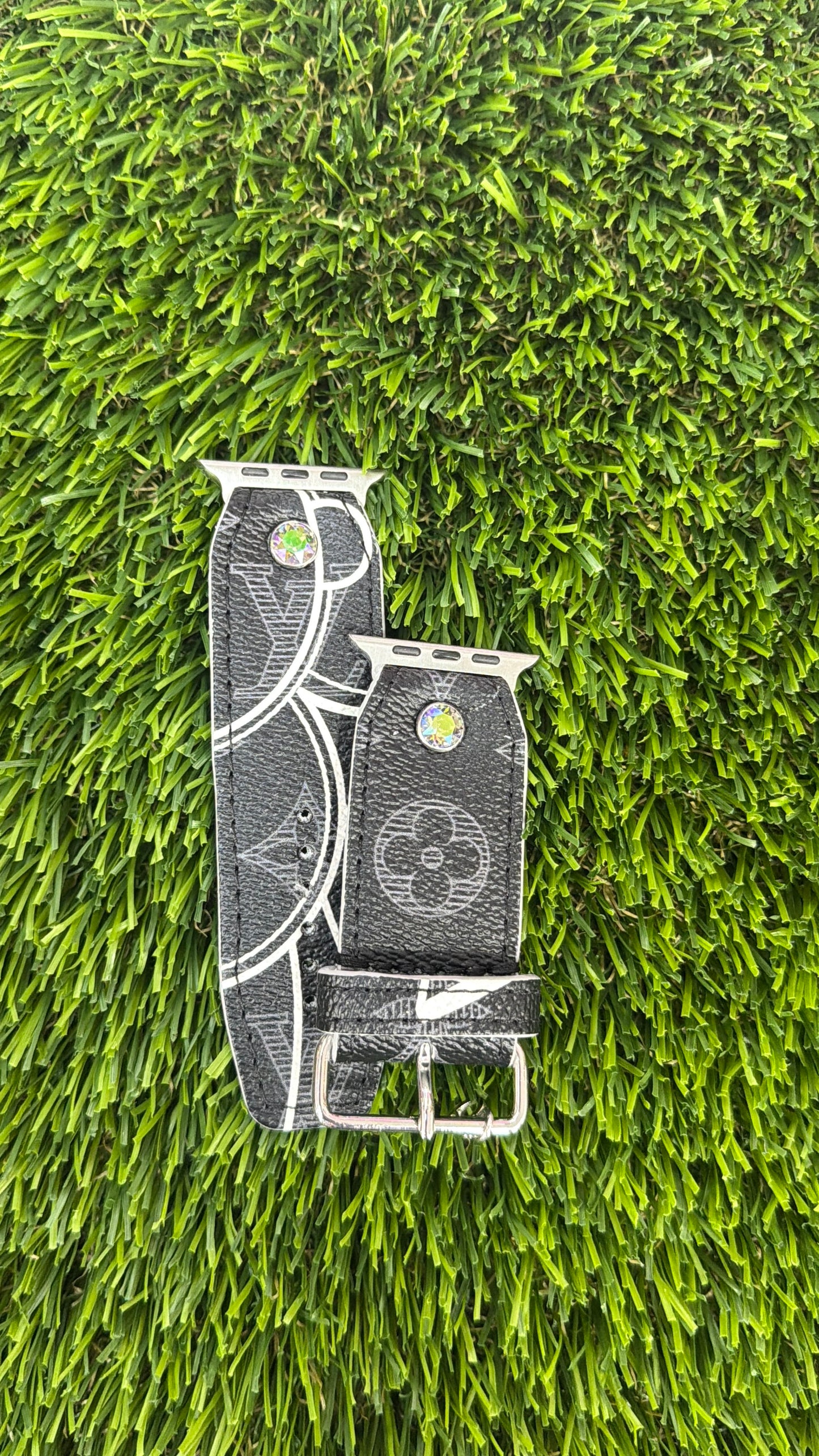 OTD-Beta-Authentic Upcycled Rare Black and Gray Shadow LV Monogram w/Vivi (Gray)