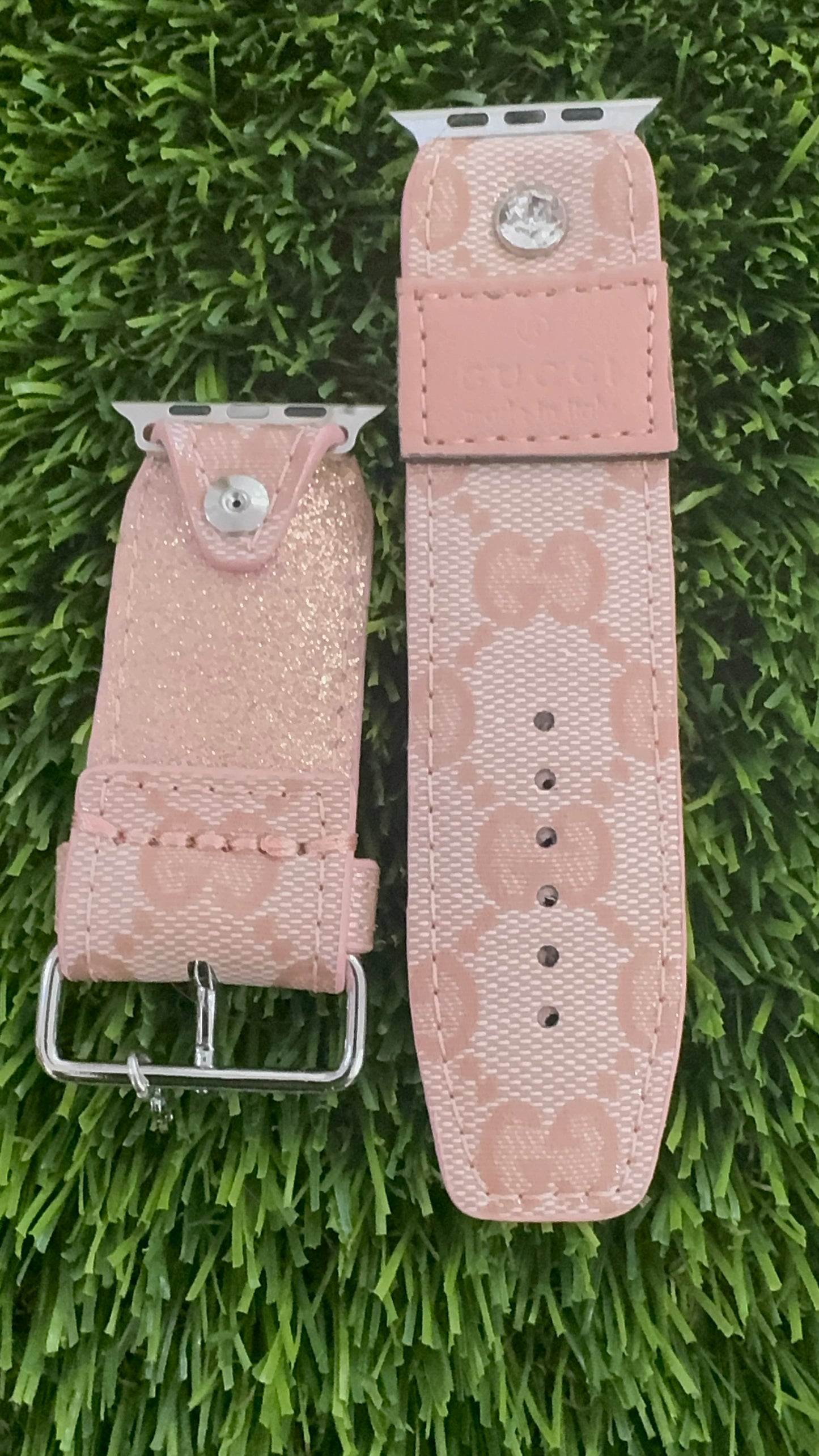 Authentic Upcycled Pink GG Coated Canvas