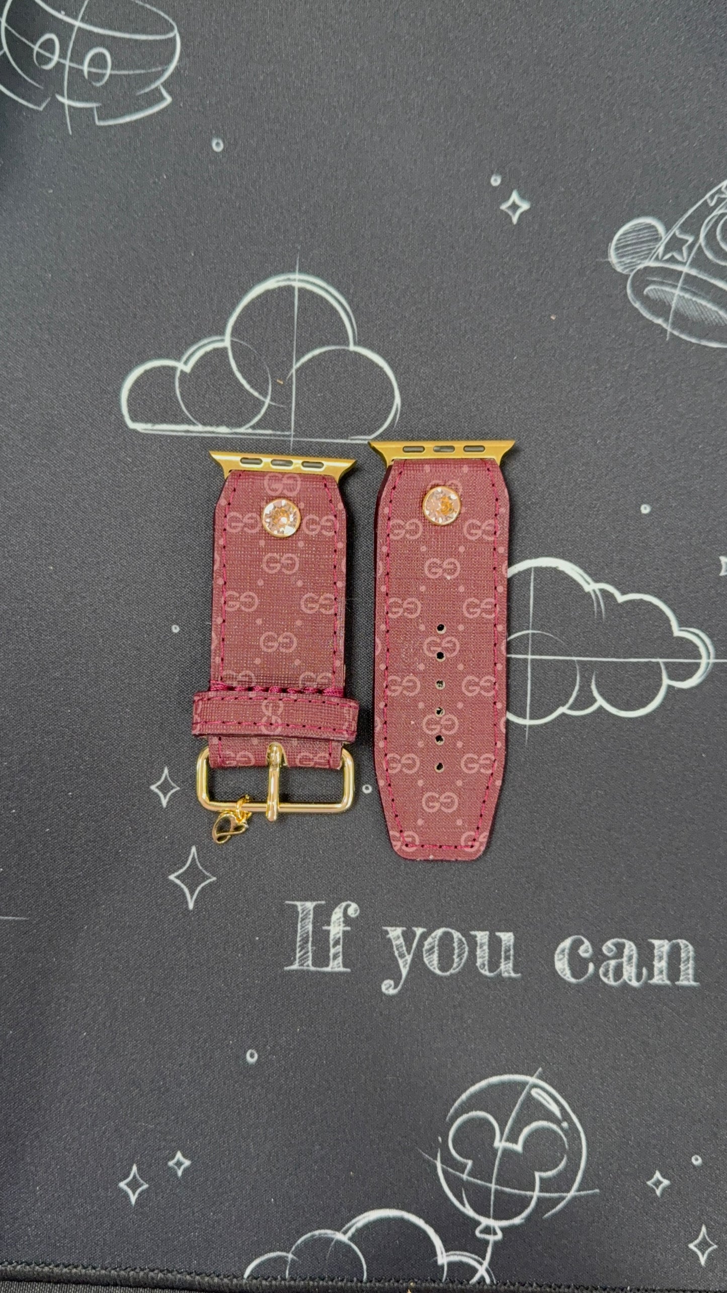 Authentic Upcycled Vintage Burgundy & Vintage Rose (Pink) Micro GG
