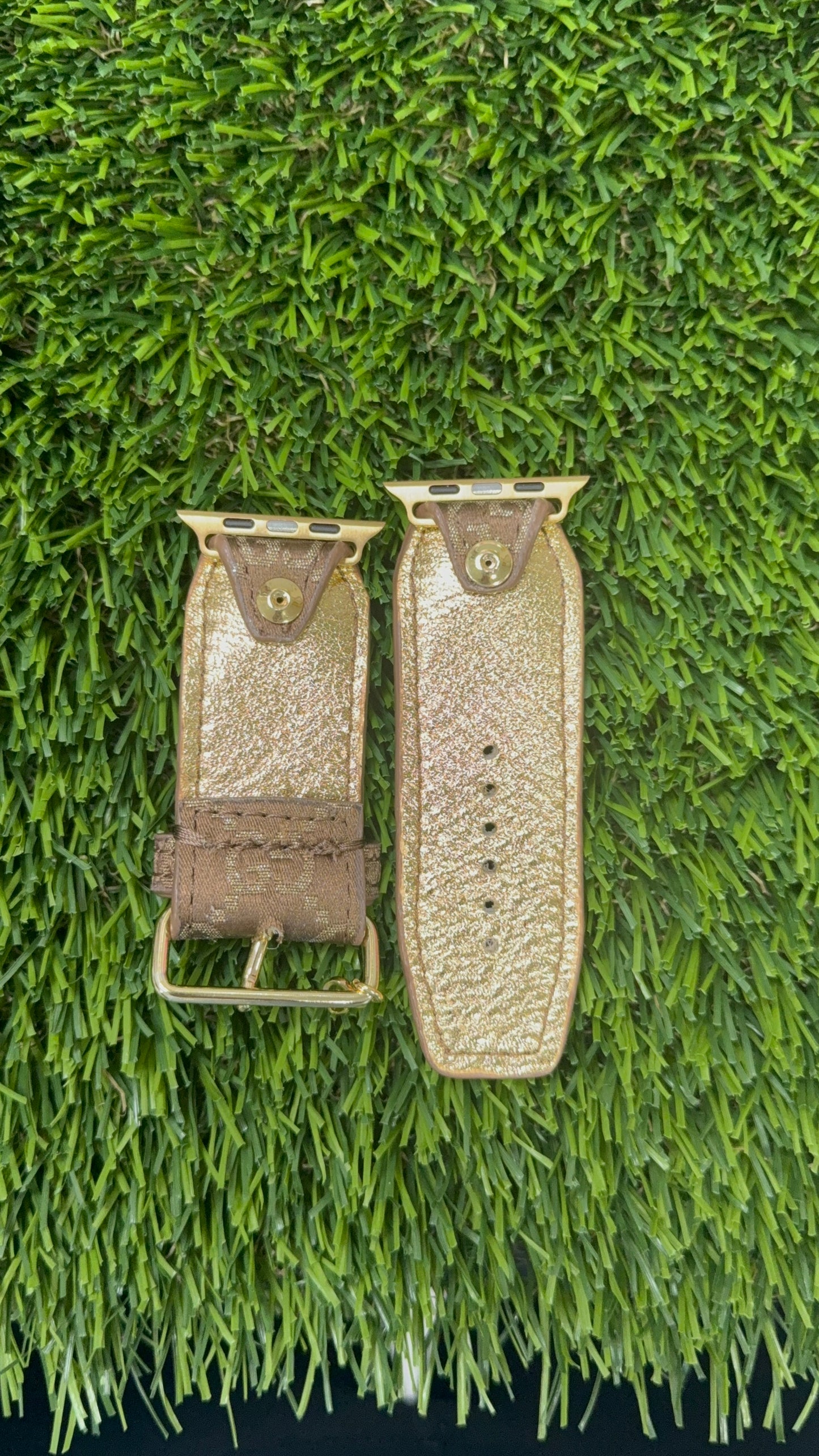 OTD- ALPHA- Authentic Upcycled Brown and Gold Fabric GG
