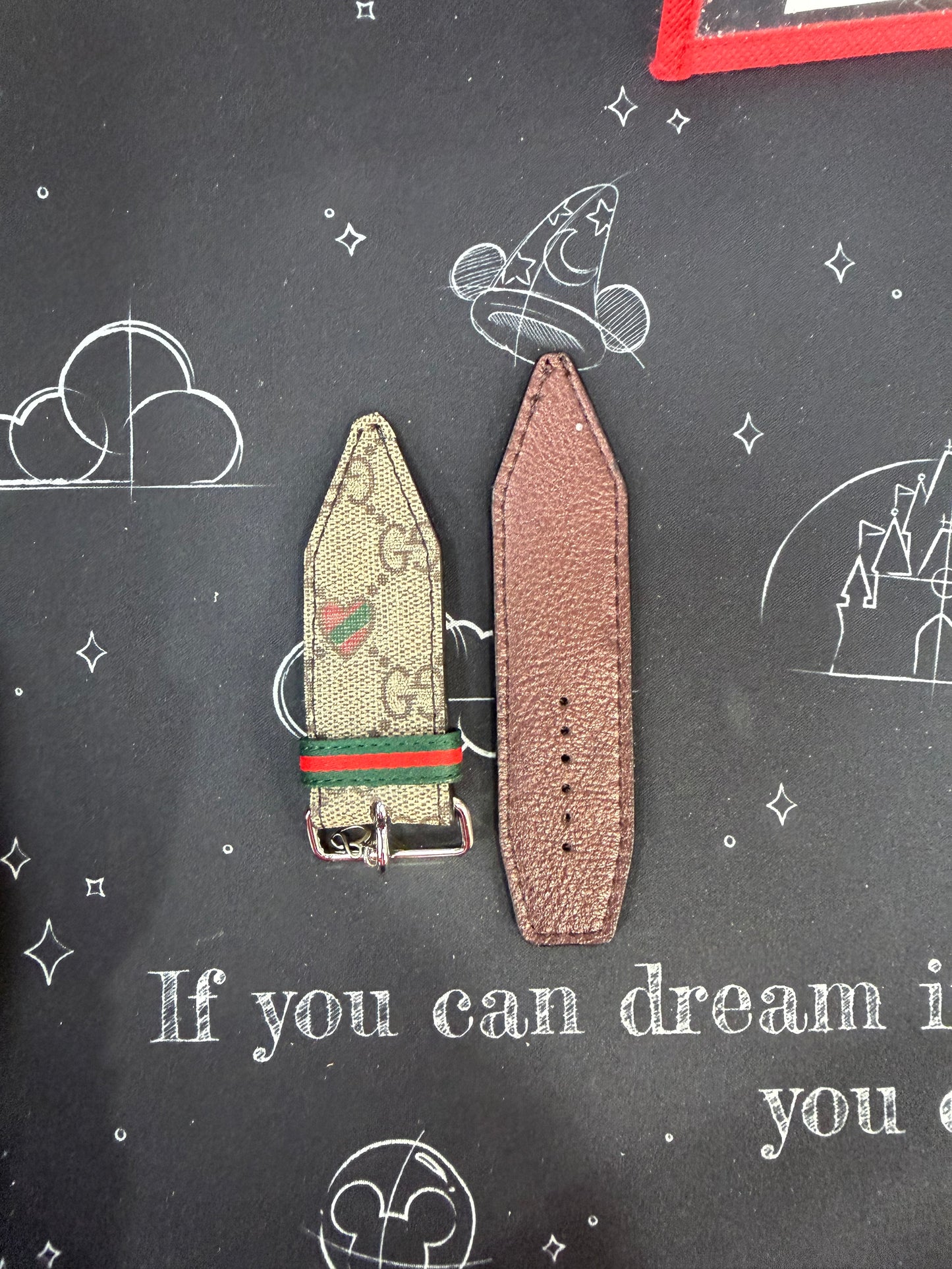 OTD- Beta- Zig-Zag Red Hearts-Authentic Upcycled Rare GG Christmas Hearts with Brown Liner