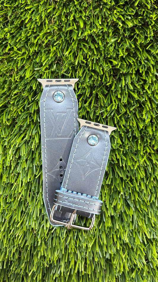Authentic Upcycled LV Blue Matte Vernis