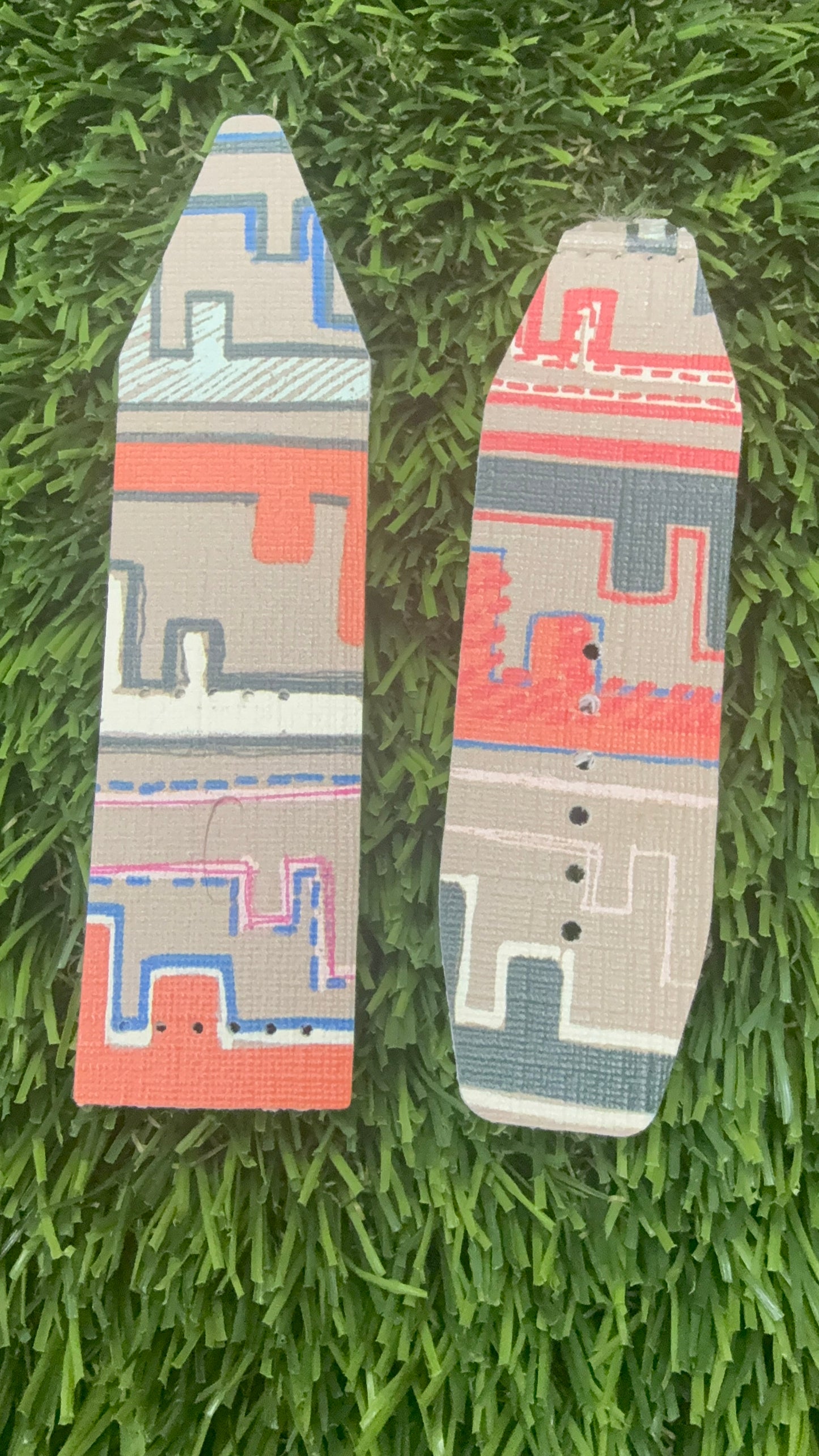 LC- Alpha- Mint/Orange -Authentic Upcycled Tan Colorful Fendi